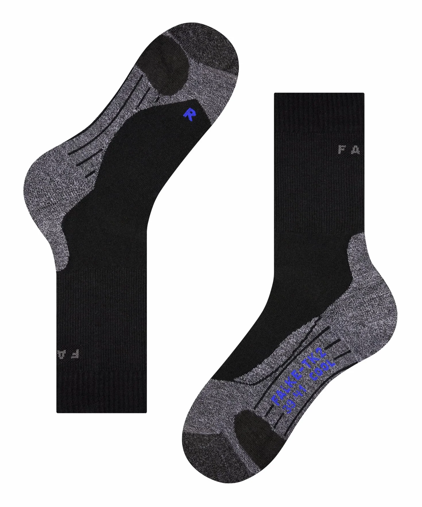 FALKE TK2 Cool calcetines senderismo amortiguación media antiampollas refrescante vegano secado rápido transpirable lyocell 1 par