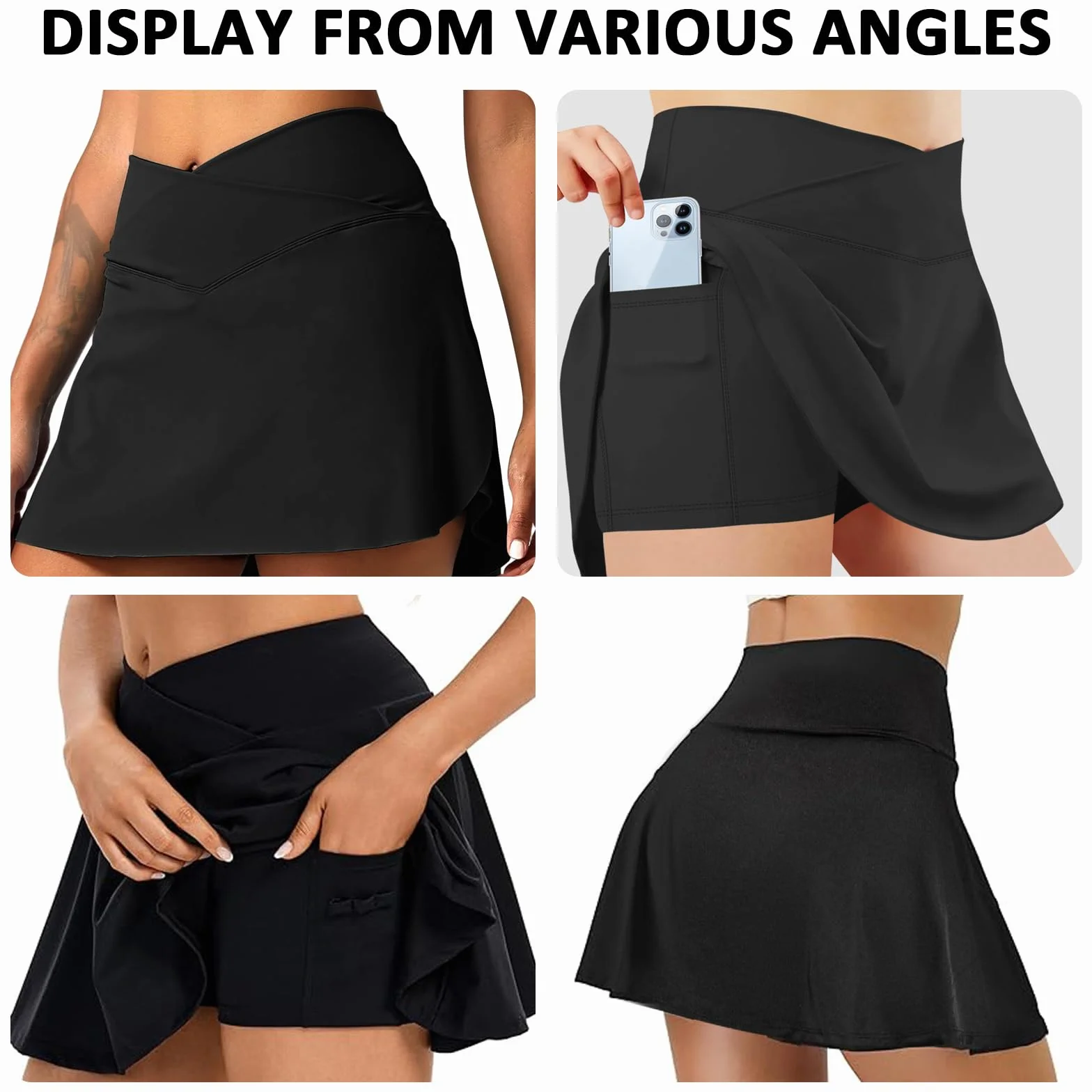 Falda Plisada Deportiva para Mujer, Skorts de Golf con Bolsillo, Minifalda para Correr y Gimnasio