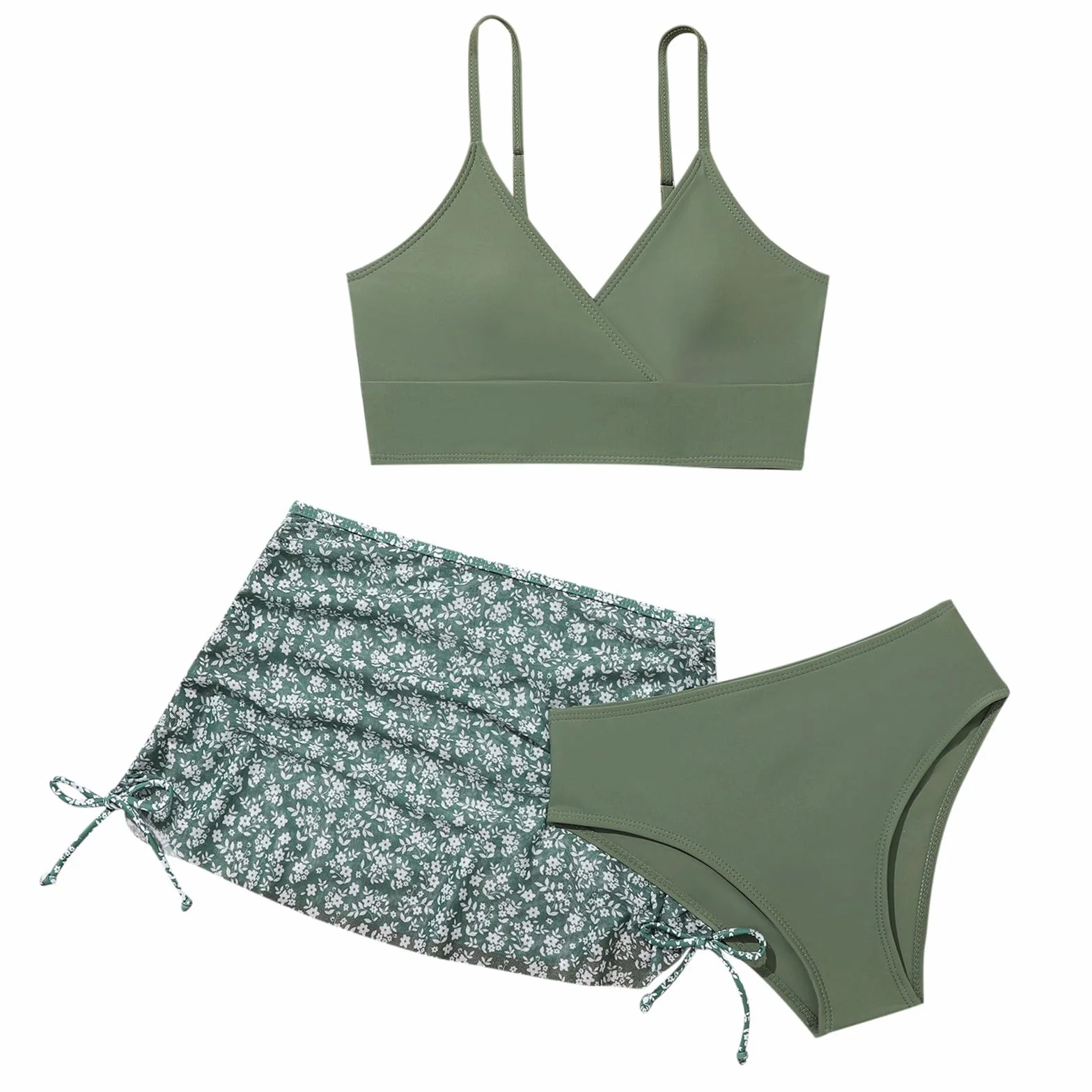Traje de baño niña una pieza protección solar UPF 50+ UV anti-UV volantes playa floral