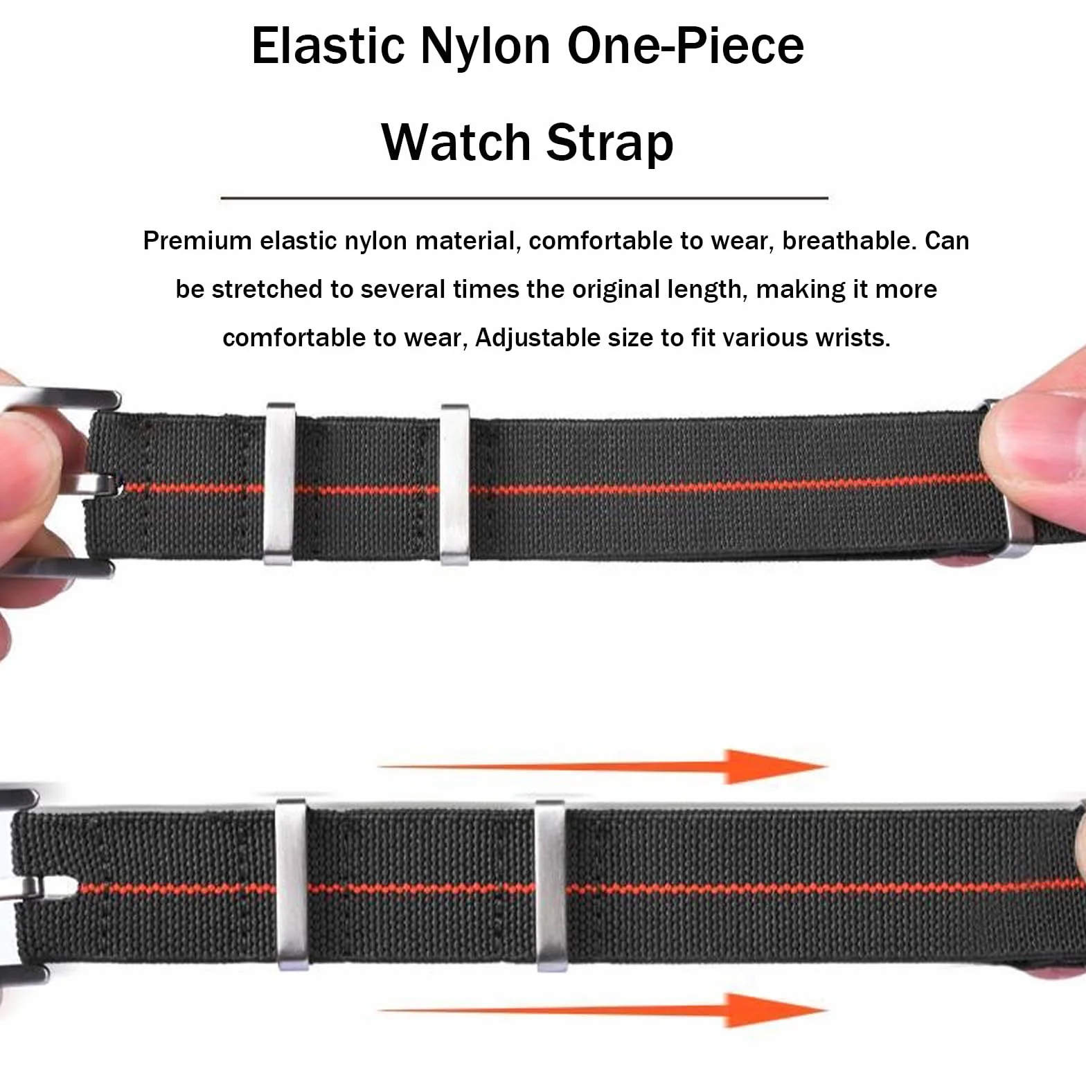 Correa de Reloj Nailon Elástico Nato Estilo Militar 18mm 20mm 22mm Tejido Trenzado Paracaídas