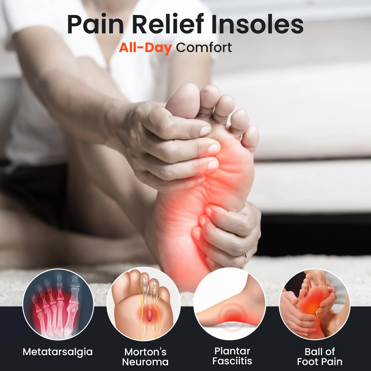 Plantillas para Metatarsalgia Mujer - Alivio Dolor Amortiguación Acolchada Neuroma Morton Uso Diario