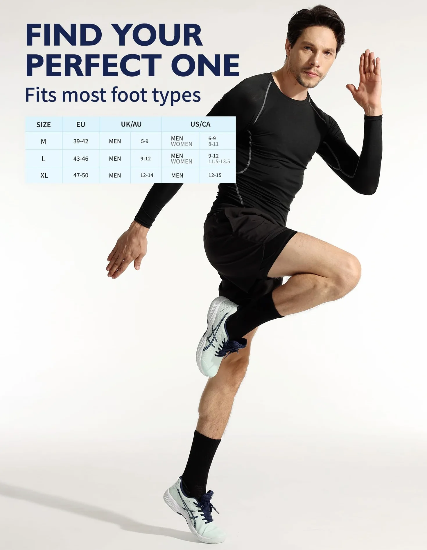 CLOSEMATE 6 Pares Calcetines Deporte Largos Hombre Antiampollas Compresión Running Senderismo