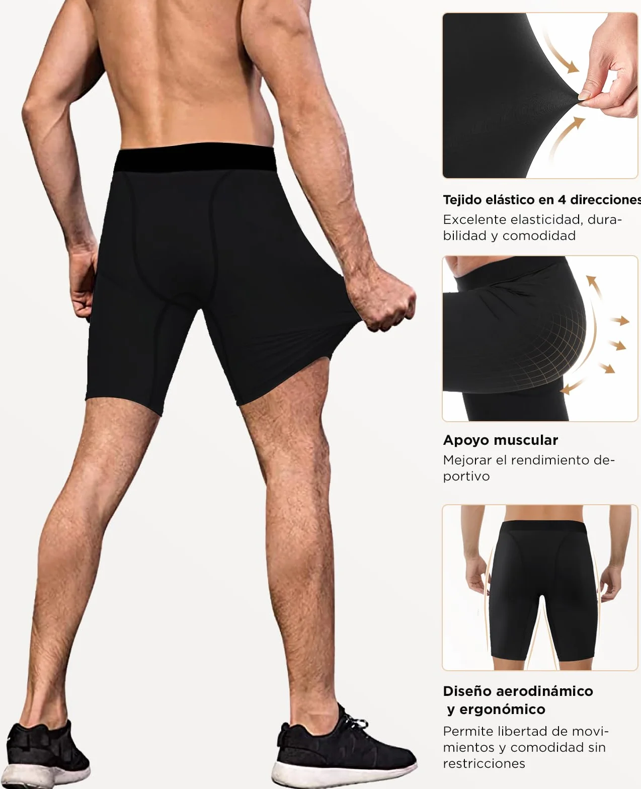 Niksa Mallas Cortas Running Hombre Pantalones Cortos de Compresión para Deporte
