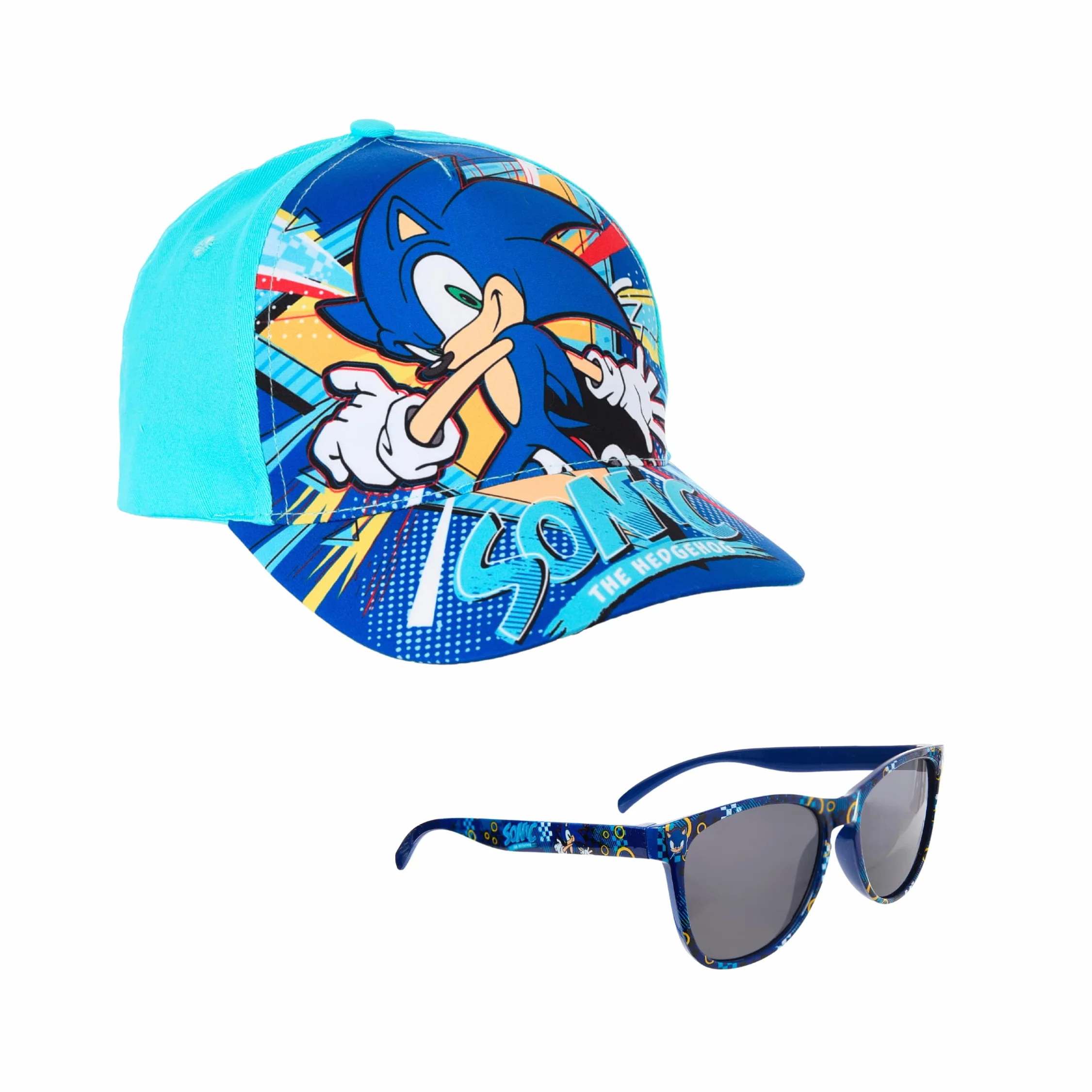Sonic The Hedgehog Gorra y Gafas de Sol para Niños Protección UV Verano