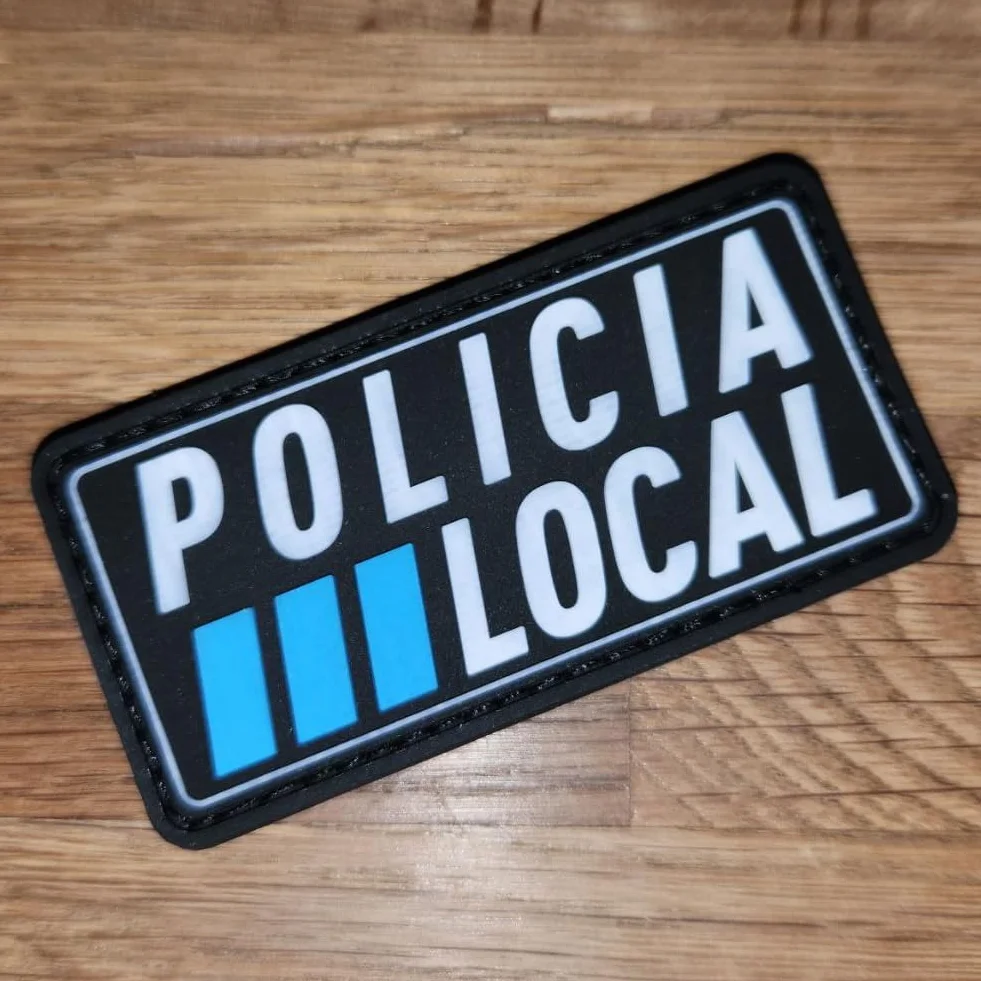 Parche Militar Táctico Policia Local 3D PVC Hook&Loop Insignia Policial para Mochila Airsoft Supervivencia Outdoor