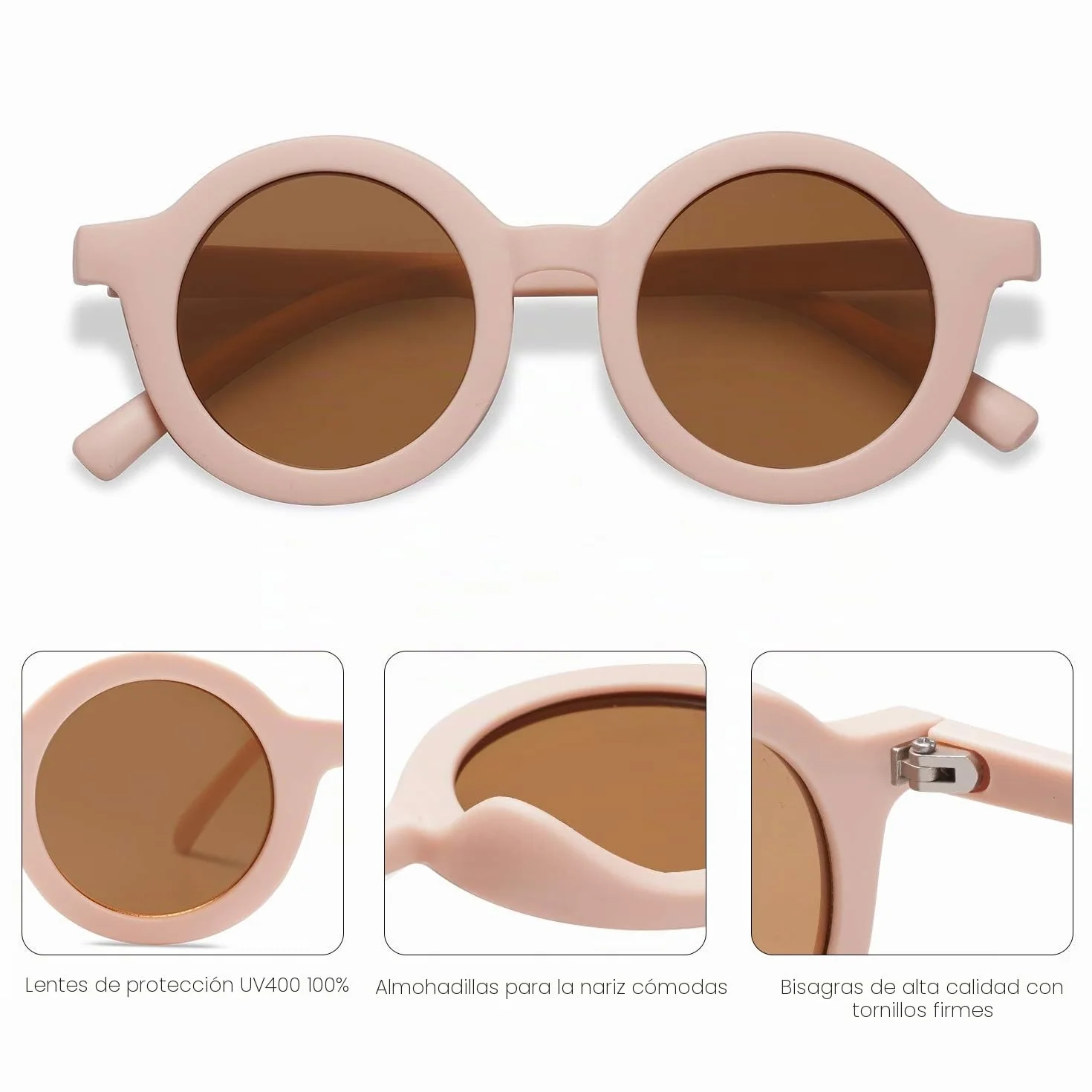 SOJOS Gafas de Sol Redondas Polarizadas para Niños con Protección UV400