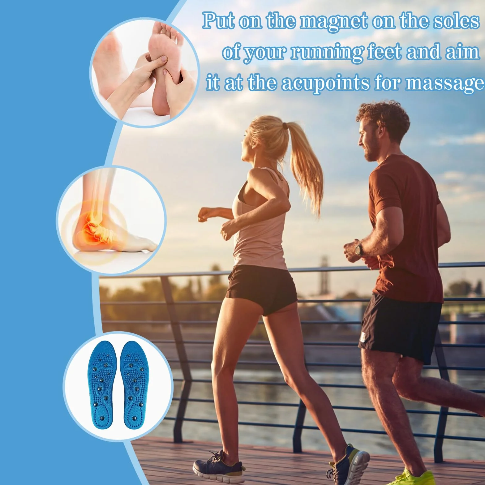 Plantillas Magneticas Adelgazantes para Fascitis Plantar Ortopedicas Masaje de Pies Aliviar Reflexología Acupresión Unisex (S(35-40))