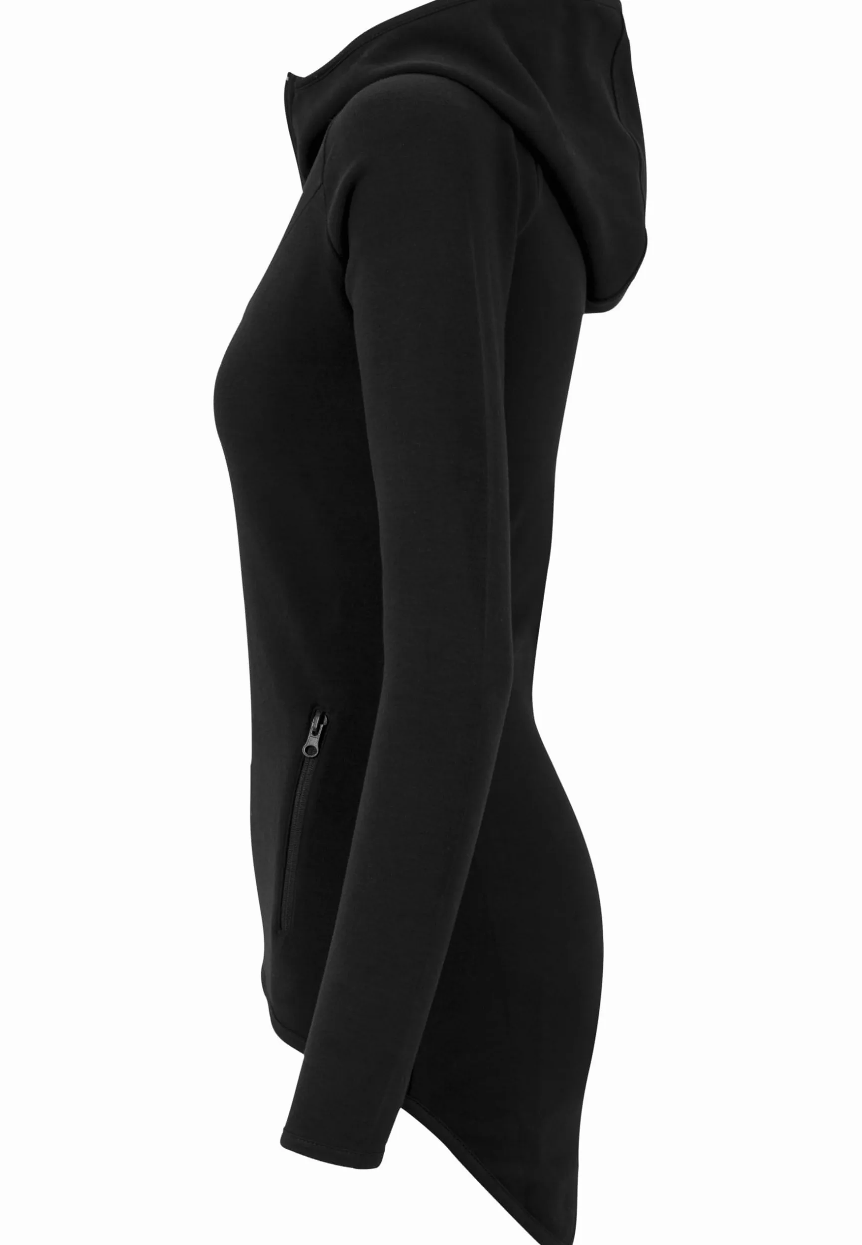 Urban Classics Ladies Athletic Interlock Zip Hoodie Mujer Capucha con Cremallera Negro
