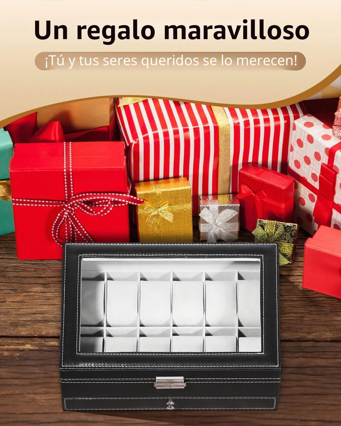 Uten Caja de 12 Relojes, Doble Capa, Estuche de Exhibición para Colección de Joyas