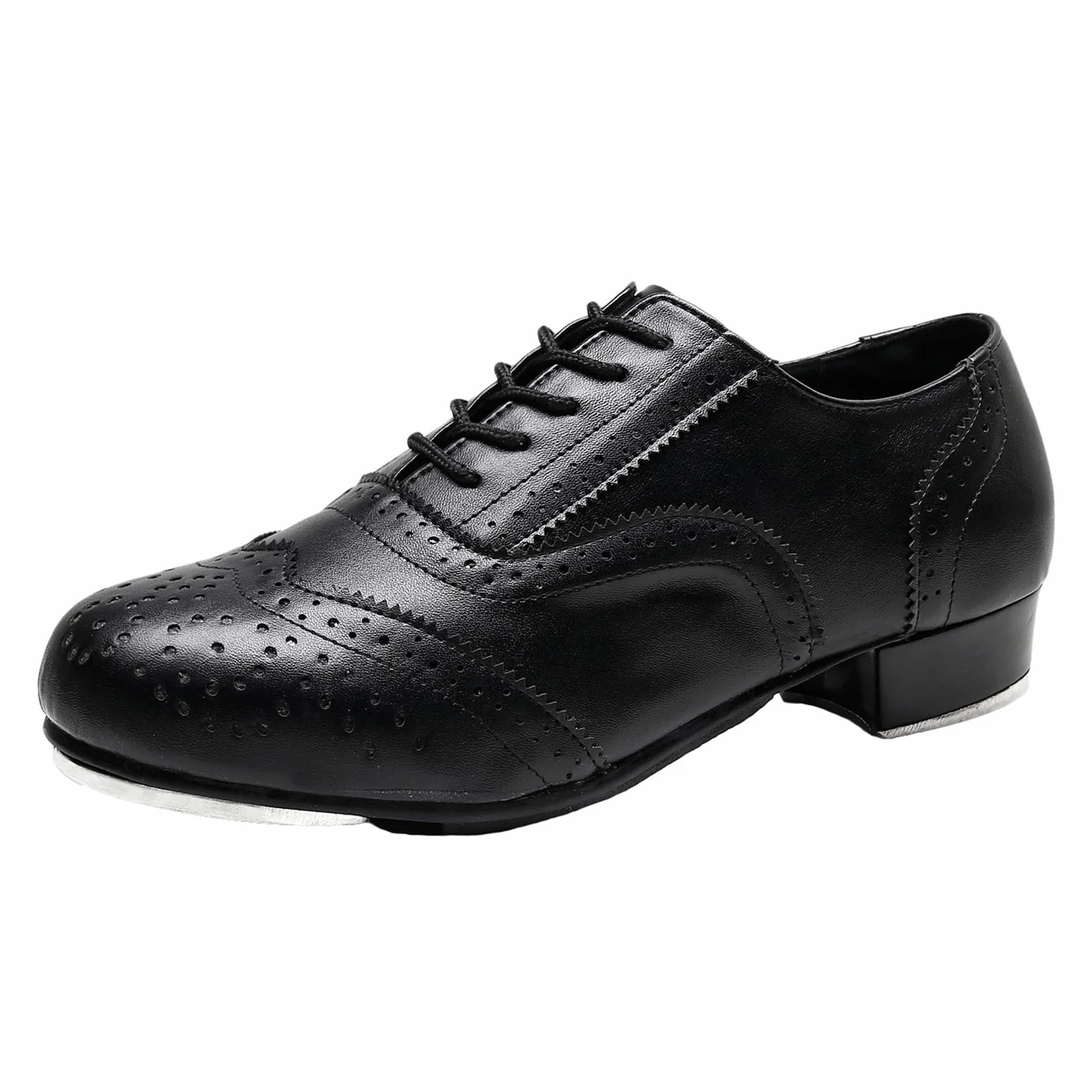 Zapatos de Claqué Hombre Tacón Bajo Cordones Brogue Transpirables