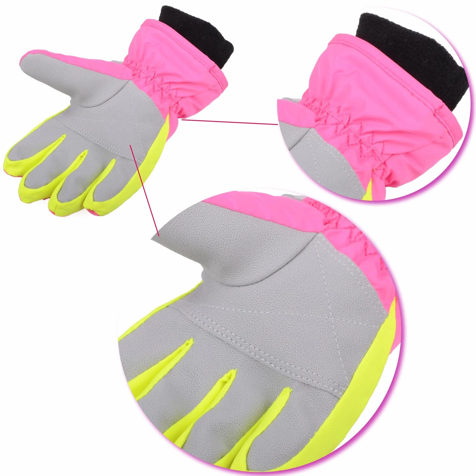 TRIWONDER Guantes de Esquí para Niño Impermeable Cálido Térmicos Snowboard Nieve Ciclismo Invierno
