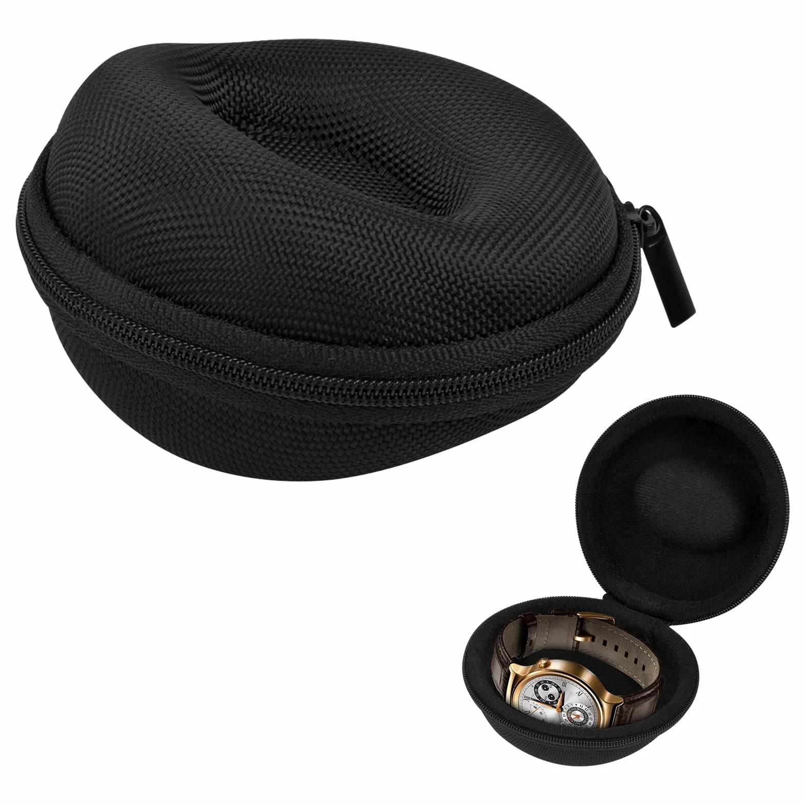 Dokeno Estuche de Viaje para Reloj, Caja Portátil con Cremallera, Eva Individual, 50 mm