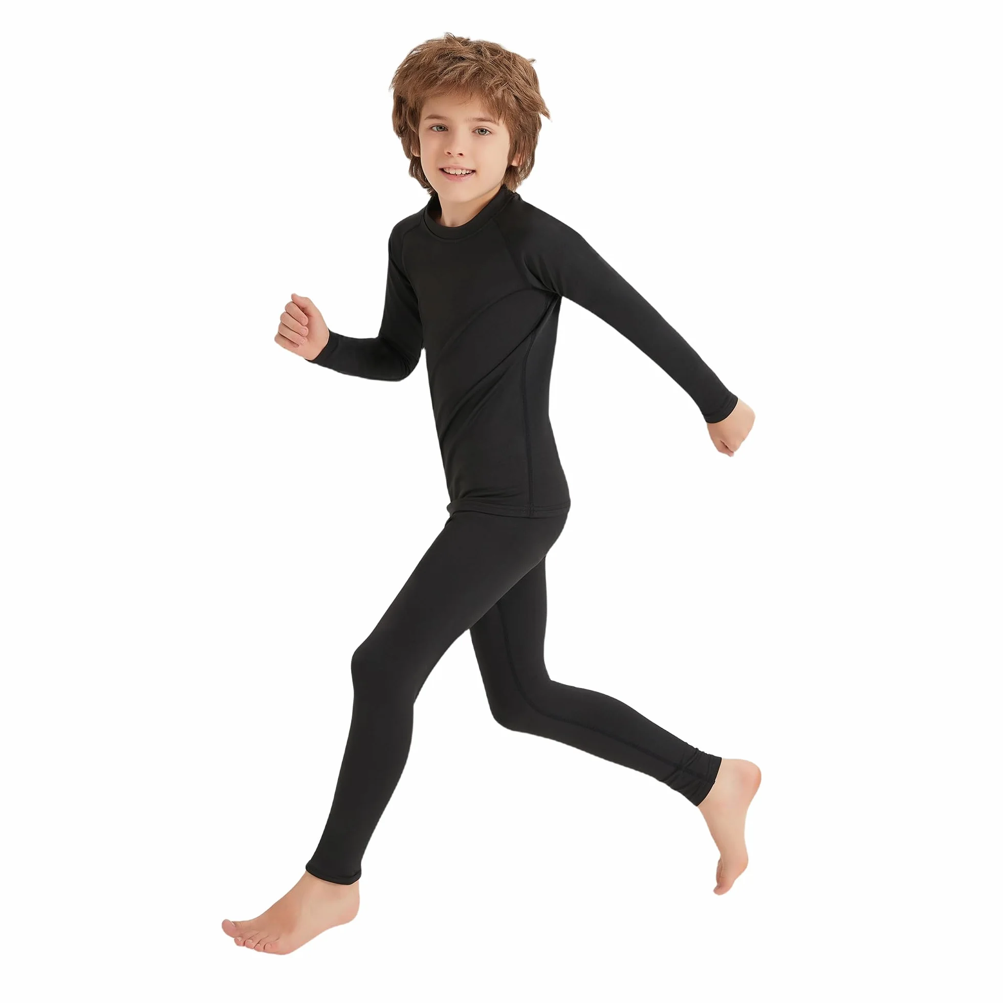 AMZSPORT Ropa Interior Térmica para Niño - Conjunto de Manga Larga, Capa Base para Invierno