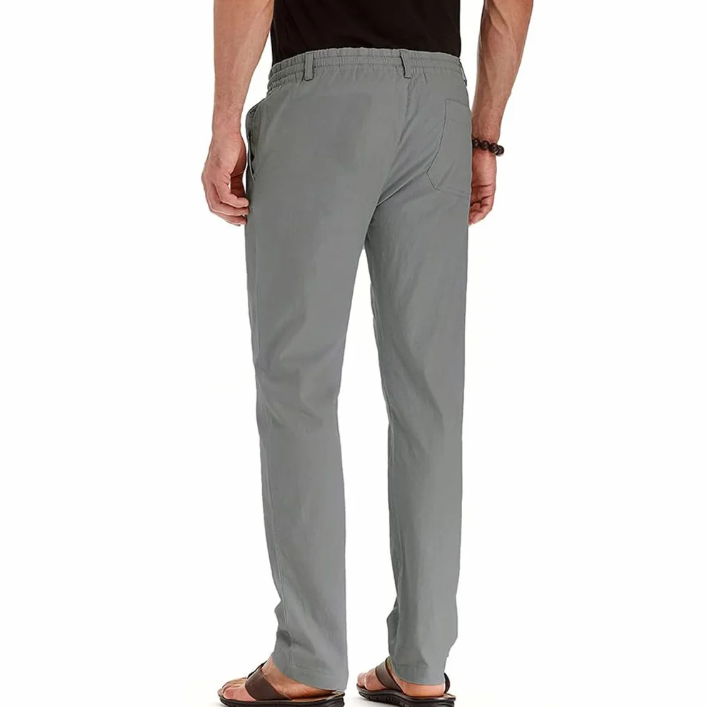 Pantalones Hombre Verano Casuales Anchos Largos Poliéster Chándal Jogger Deportivos Running Gimnasio