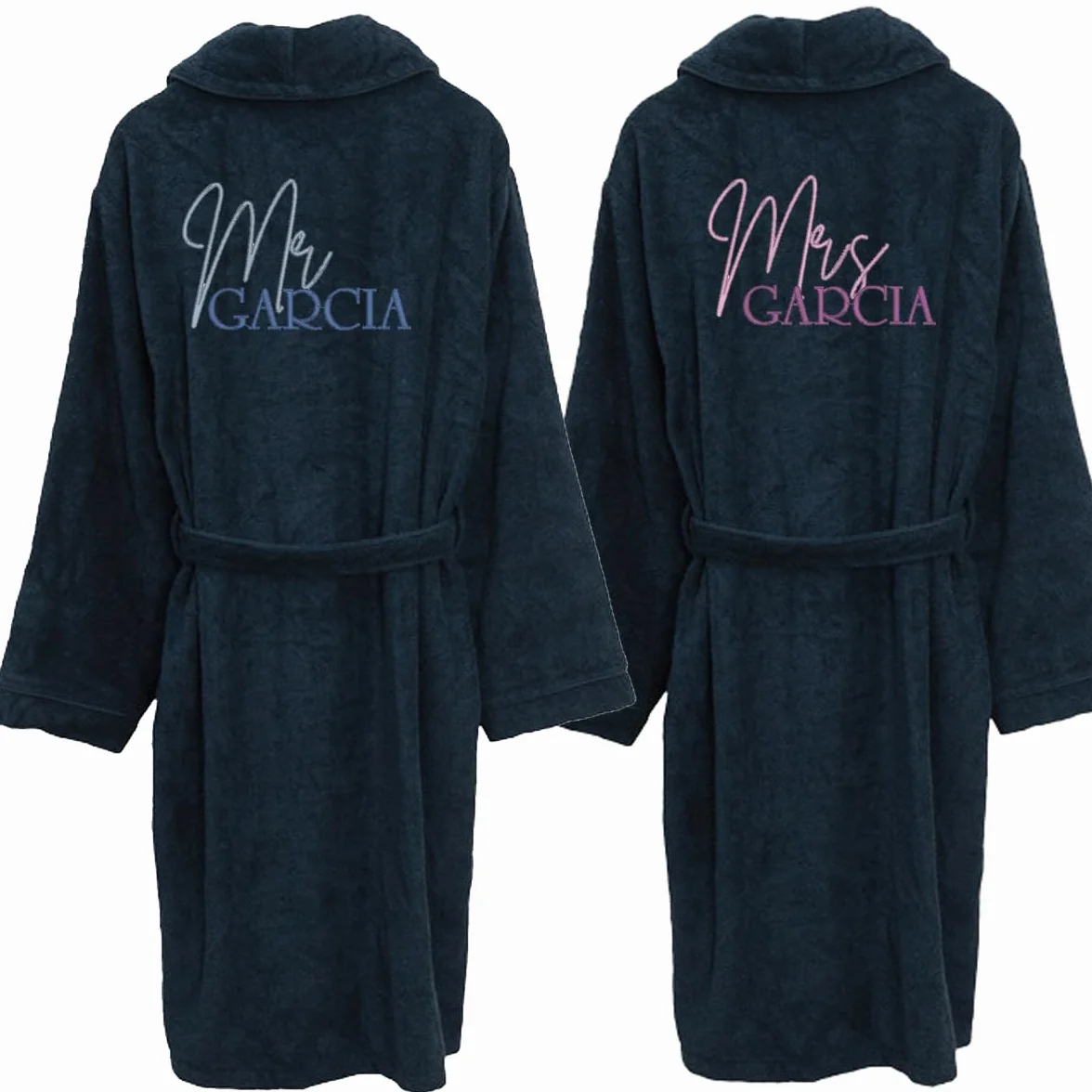 Bata baño rizo absorbente personalizable con nombre bordado unisex adulto hombre mujer