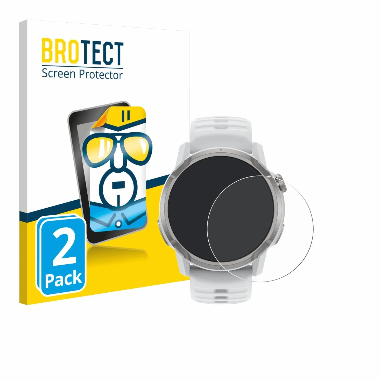 BROTECT Protector Pantalla para Coros Apex 4 (46 mm) Transparente 2 Unidades Anti-Huellas