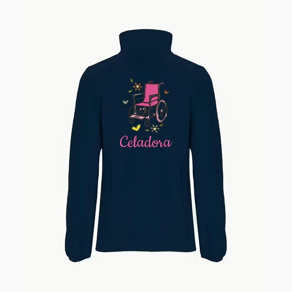 Forro Polar Bordado Mujer Personalizado. Modelo CELADORA. Ideal para Sanitarios. Regalos Personalizados. con Cremallera y Bolsillos.