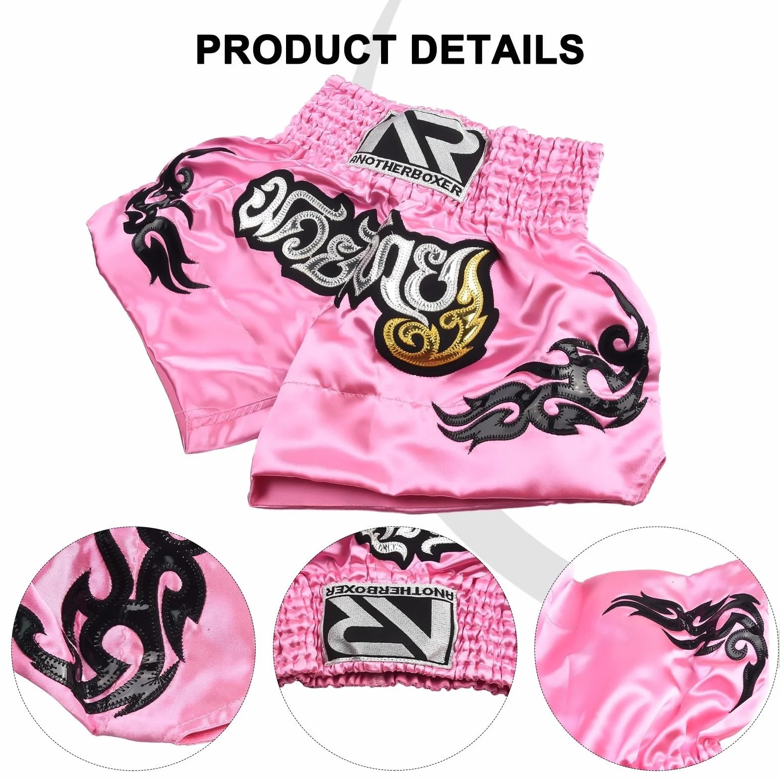 Pantalones cortos de boxeo para mujer Oniissy Anotherboxer, artes marciales mixtas, Muay Thai, rosa