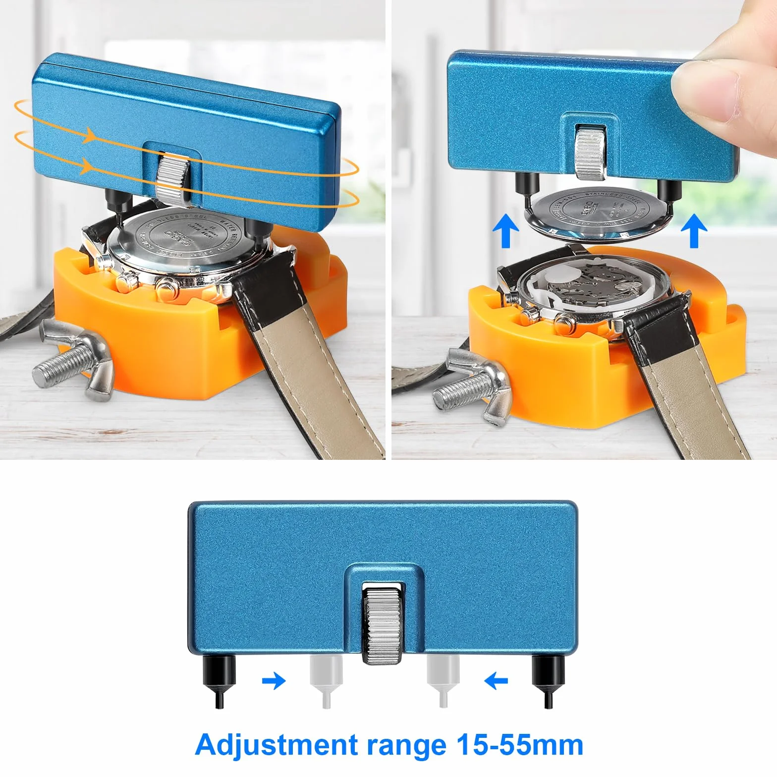 JOREST Herramienta Cambiar Pilas Reloj, Abrir Relojes, Soporte Caja, Pinzas