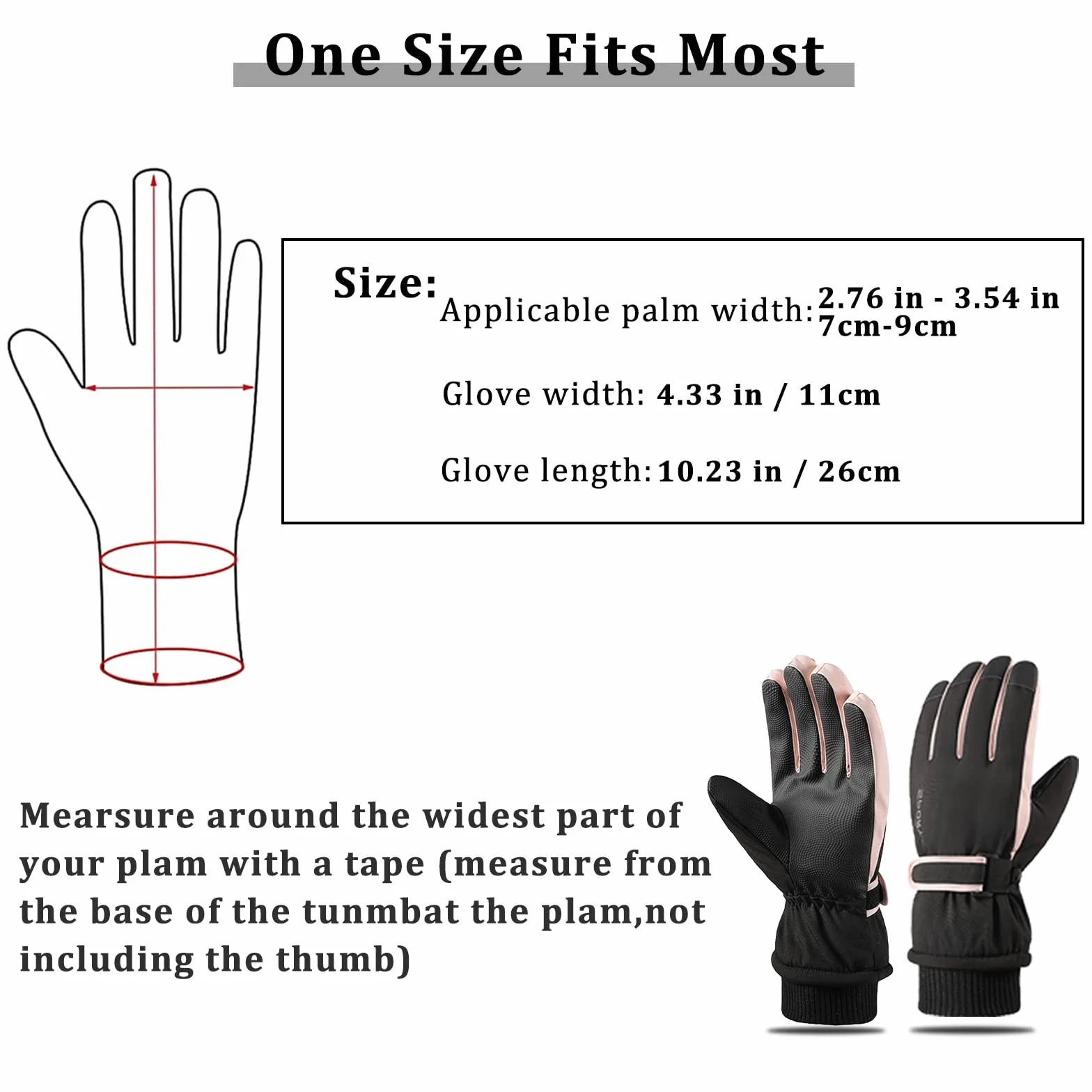 Andiker Guantes Impermeables Esquí Mujeres Pantalla Táctil Invierno Vellón Snowboard Prueba Viento Bicicleta