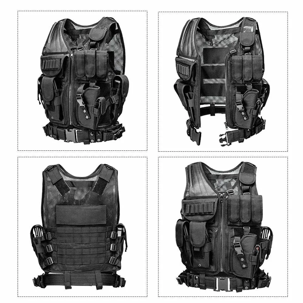 Chaleco Táctico Militar Poliéster Airsoft Caza Airsoft