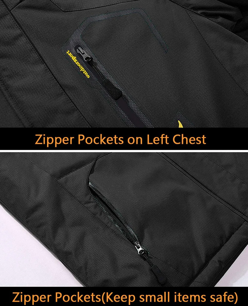EKLENTSON Abrigo Hombre Invierno Chaqueta Impermeable Cortavientos Esquí Escalada Capucha Cremallera