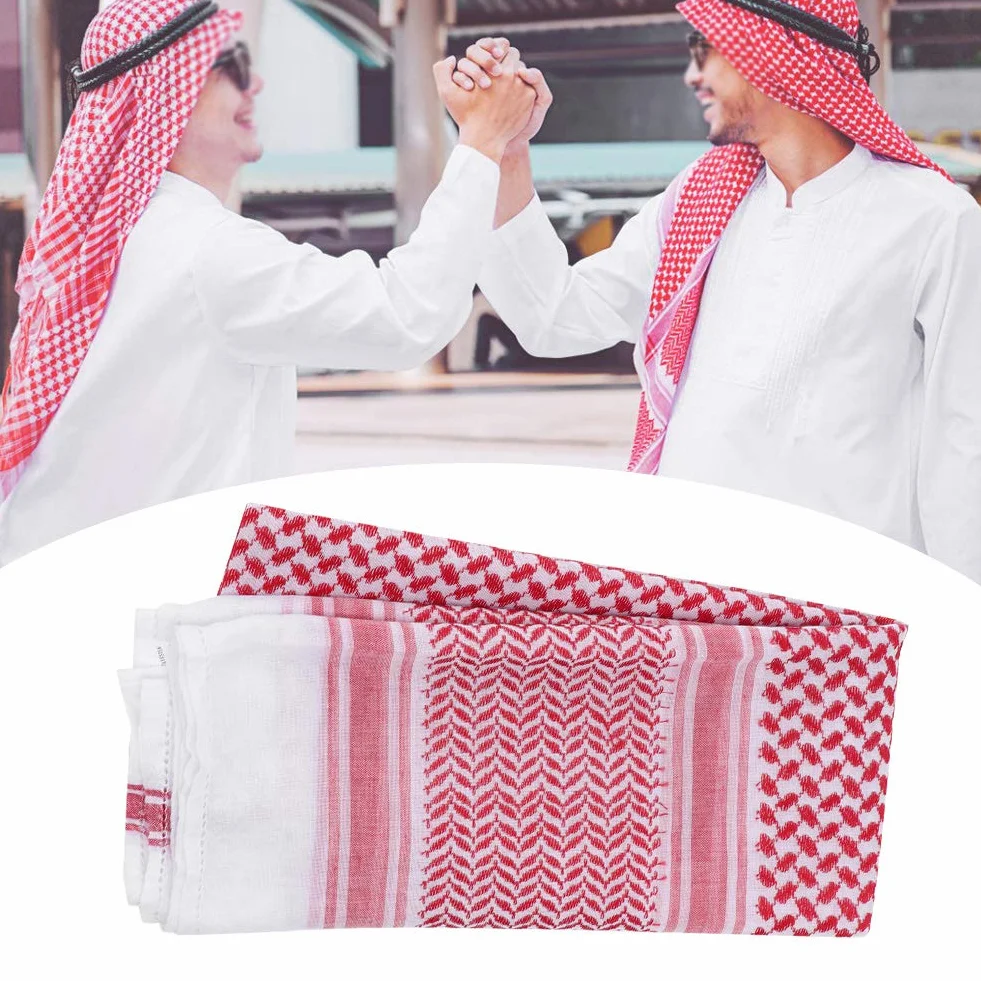 Hztyyier Hijab árabe poliéster turbante musulmán keffiyeh para hombres adultos orar pañuelo en la cabeza