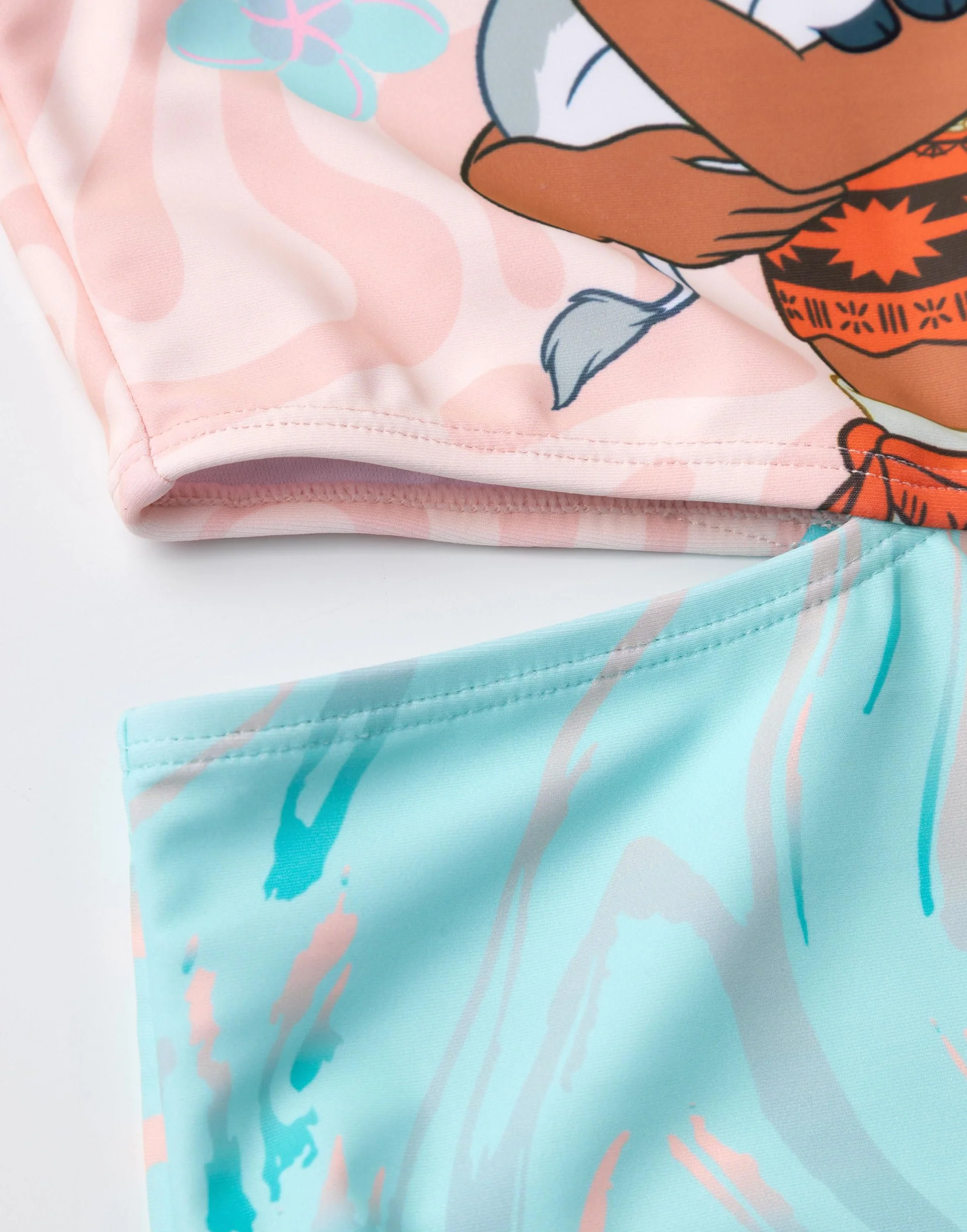Disney Bañador Moana Niña Rosa Turquesa 1 Pieza Traje Baño Ondas Florales Best Friends