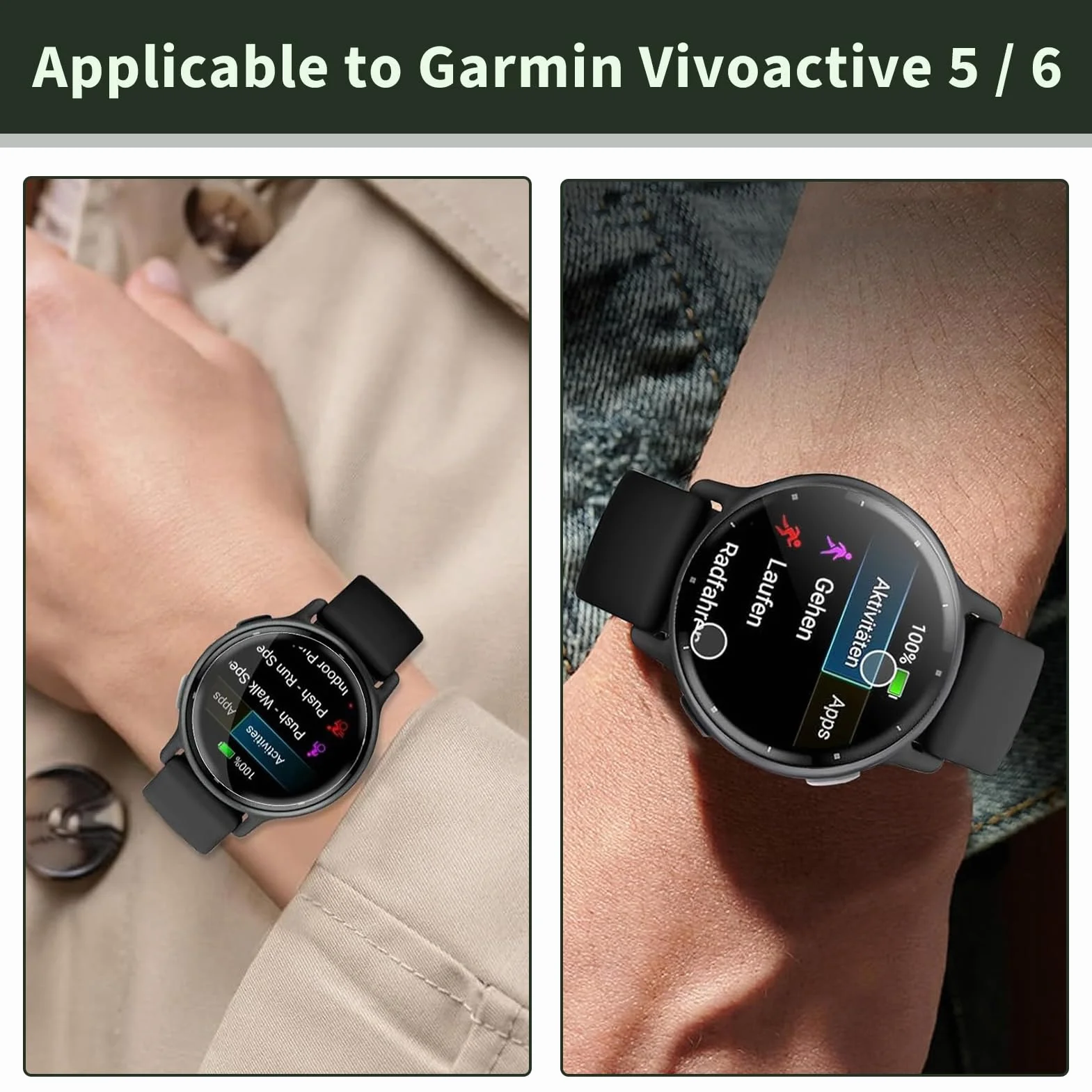 Protector Pantalla Compatible con Garmin Vivoactive 5, Película Hidrogel HD TPU Flexible, 8 Piezas