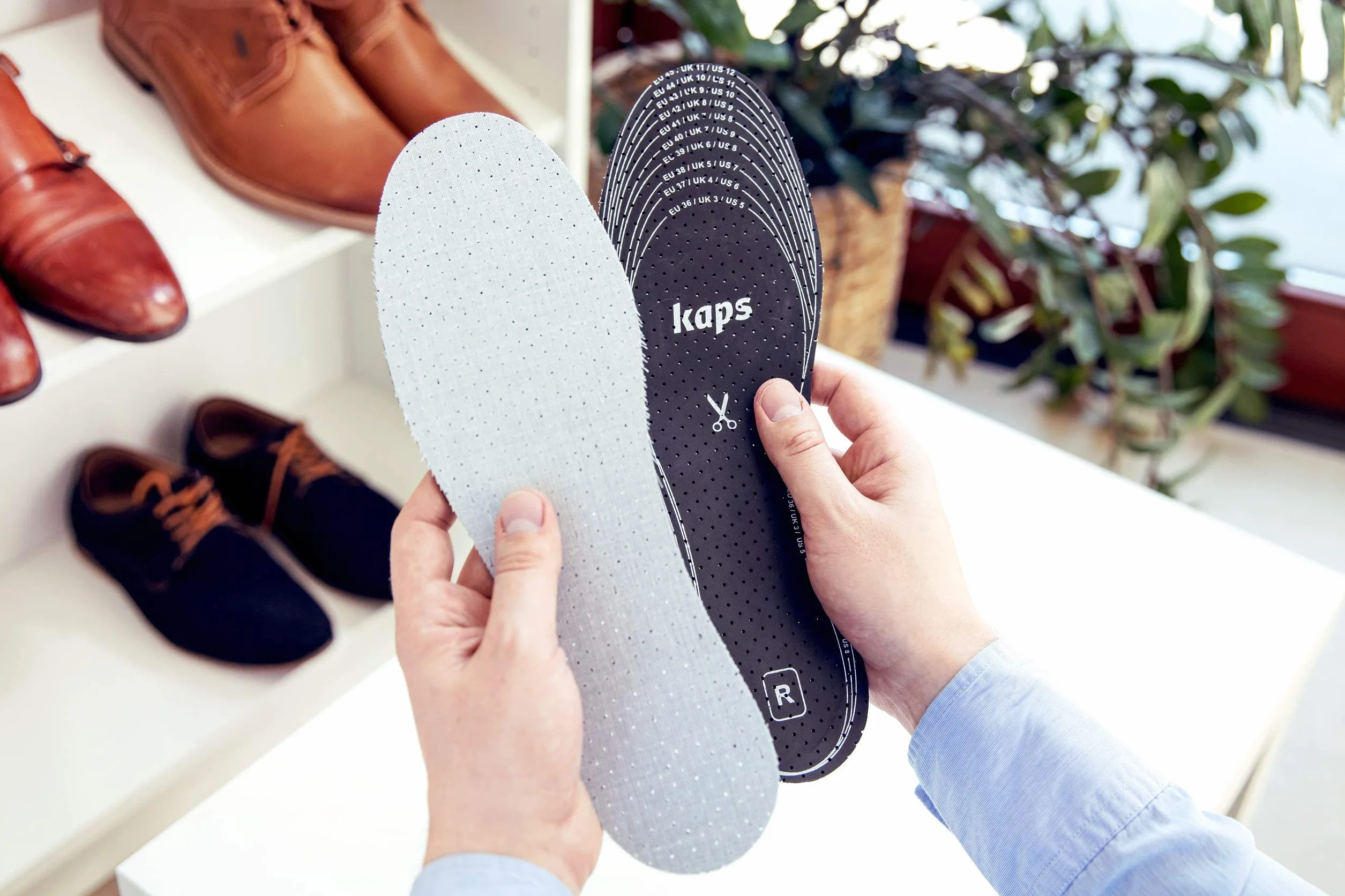 Kaps Paquete de 6 Pares Plantillas Anti-Olor Carbón Vegetal Insertos Zapatos Odour Stop Corte Medida