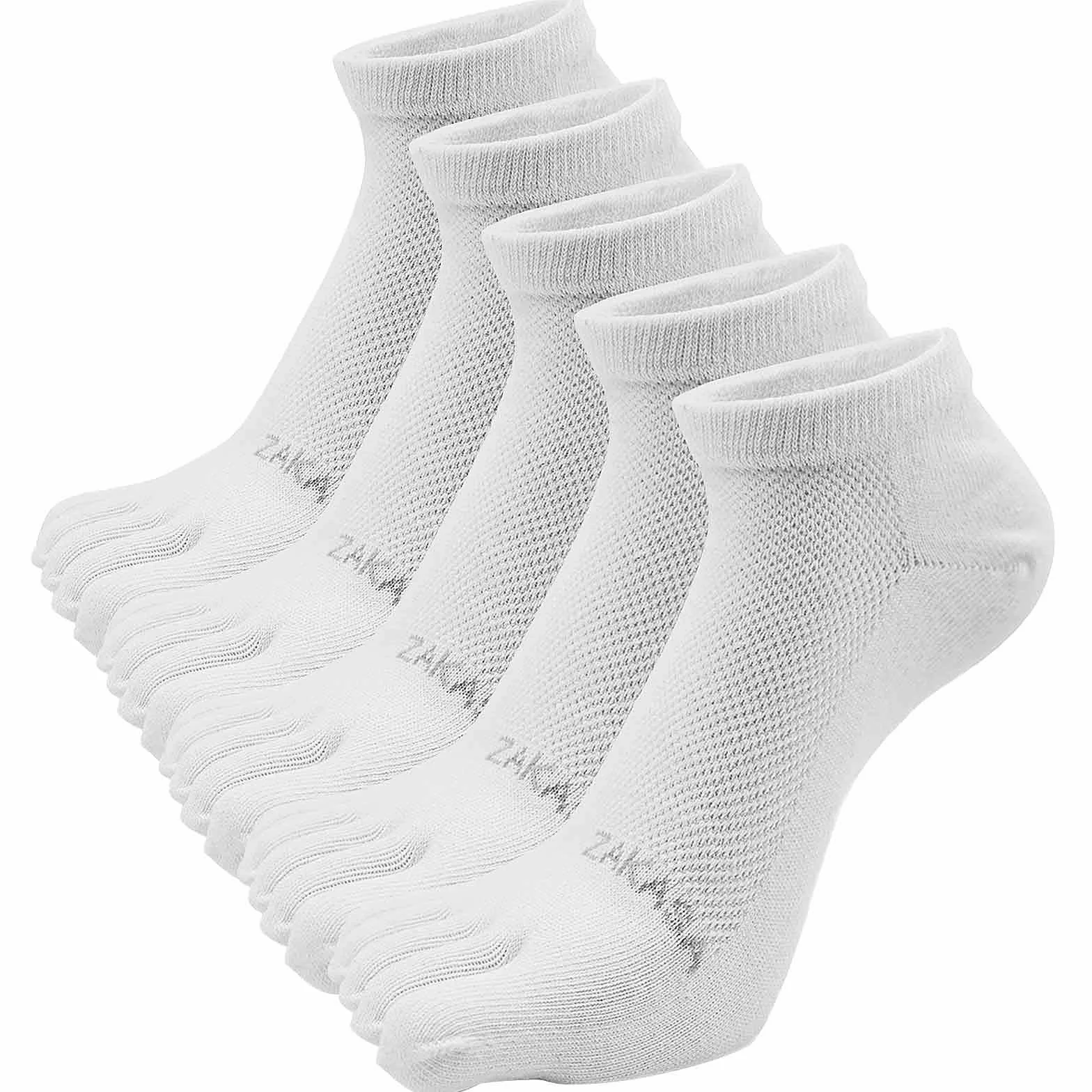 PUTUO Calcetines con Dedos de Deporte para Hombre: Calcetines Dedos Separados Tobilleros de Running Algodón Transpirables 5 Pares