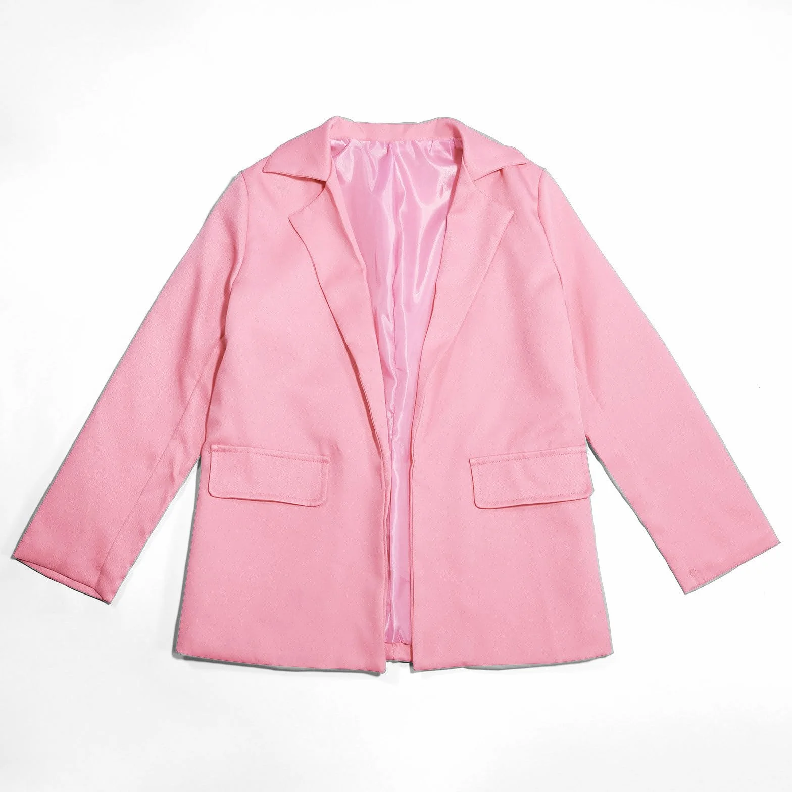 Blazer Casual Niñas Manga Larga Cuello Solapa Bolsillo Interior Frente Abierto