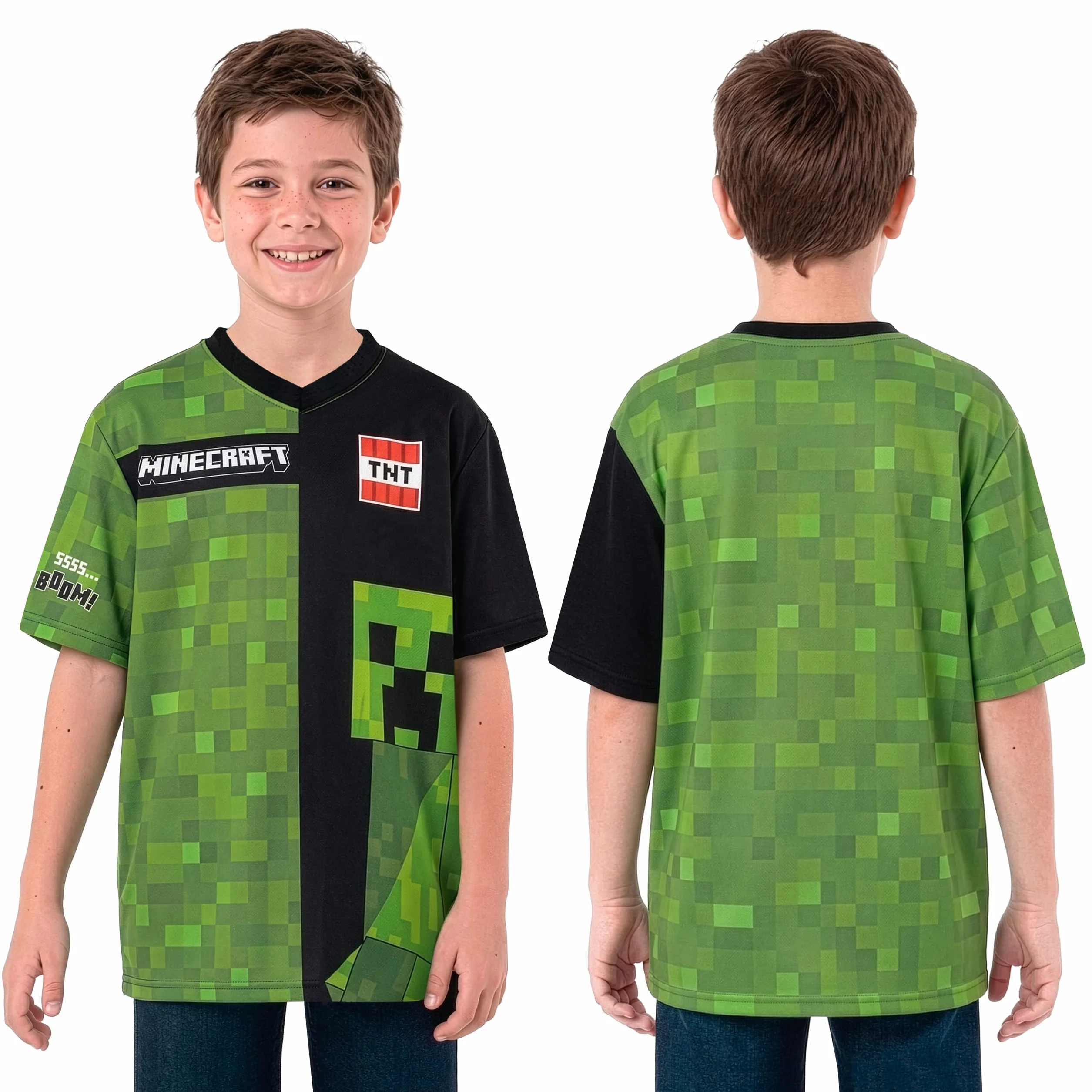 Minecraft Camiseta Fútbol Oversize Niño Creeper Ropa