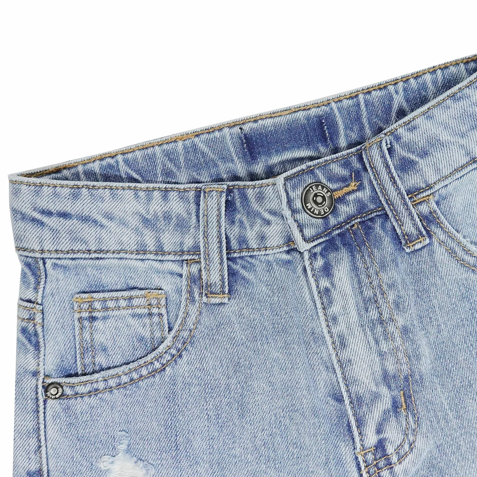 KIDSCOOL SPACE Baby Little Girls Boys Jeans Shorts,Ripped Frayed Raw Hem Diseño Simple Cute Summer Denim Pants