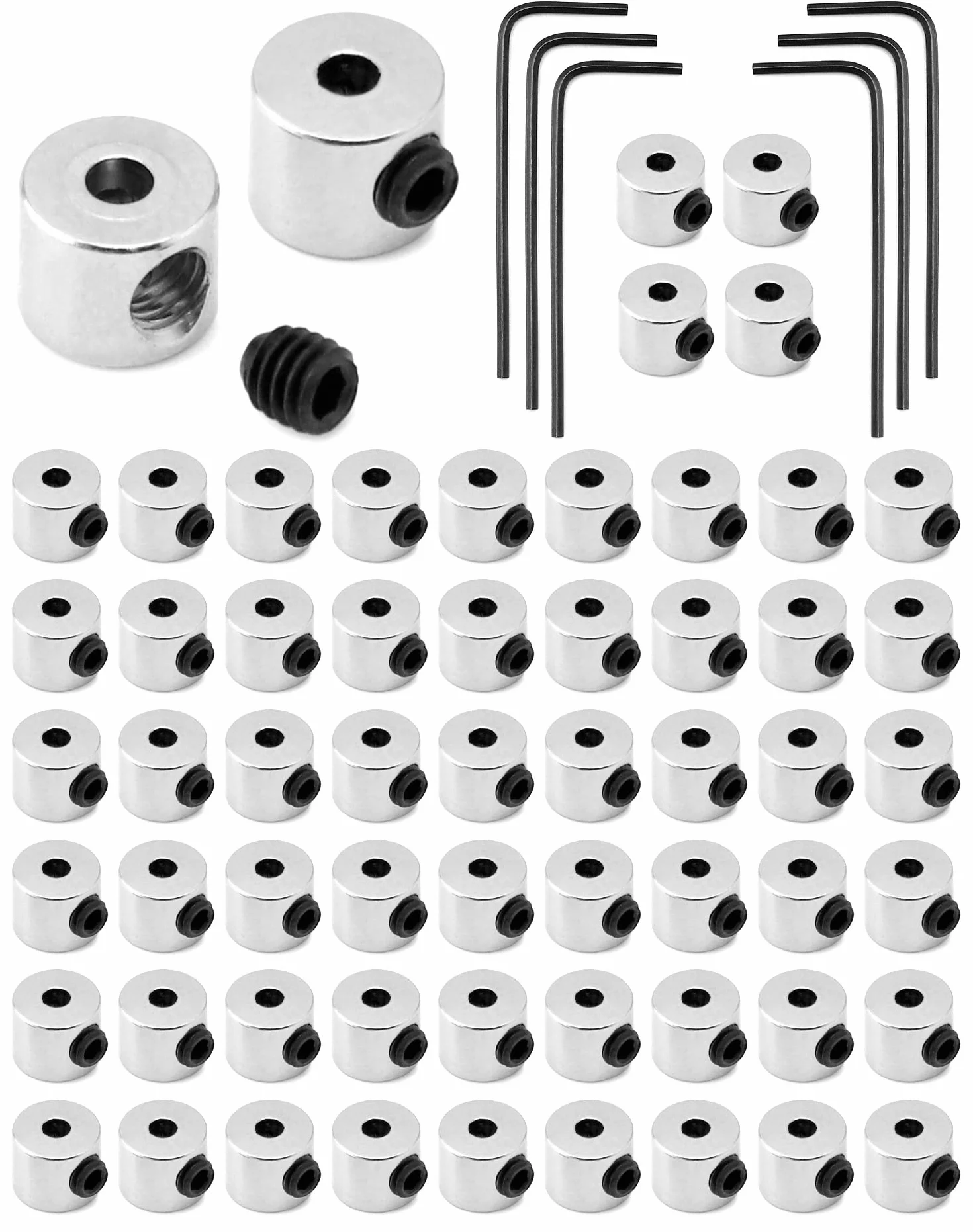 QWORK 60 piezas Pin Keeper Cierres con llave para joyería Broche Etiquetas (6 mm x 5 mm)
