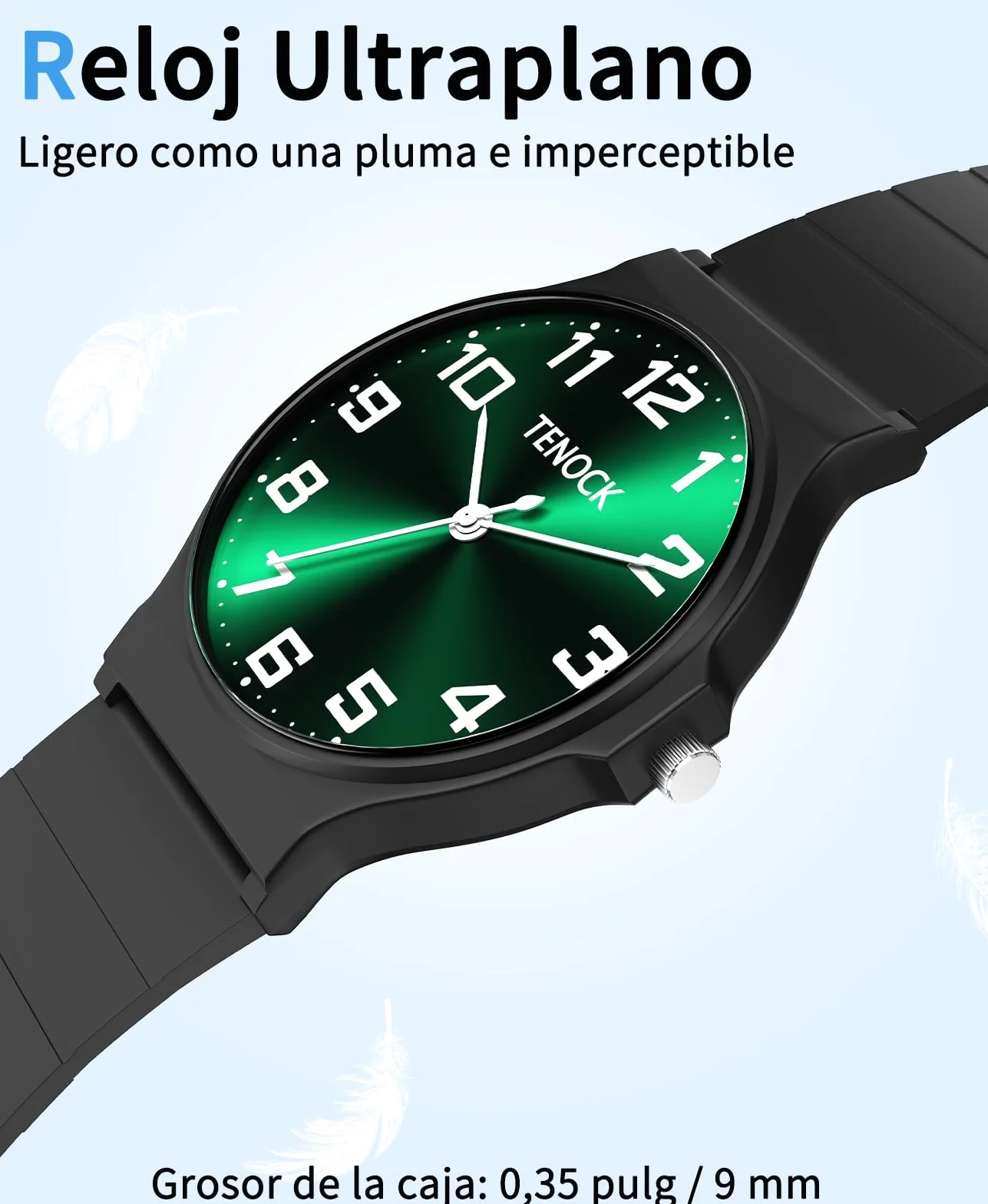 Reloj analógico para niños resistente al agua 30 m deportivo esfera delgada correa suave