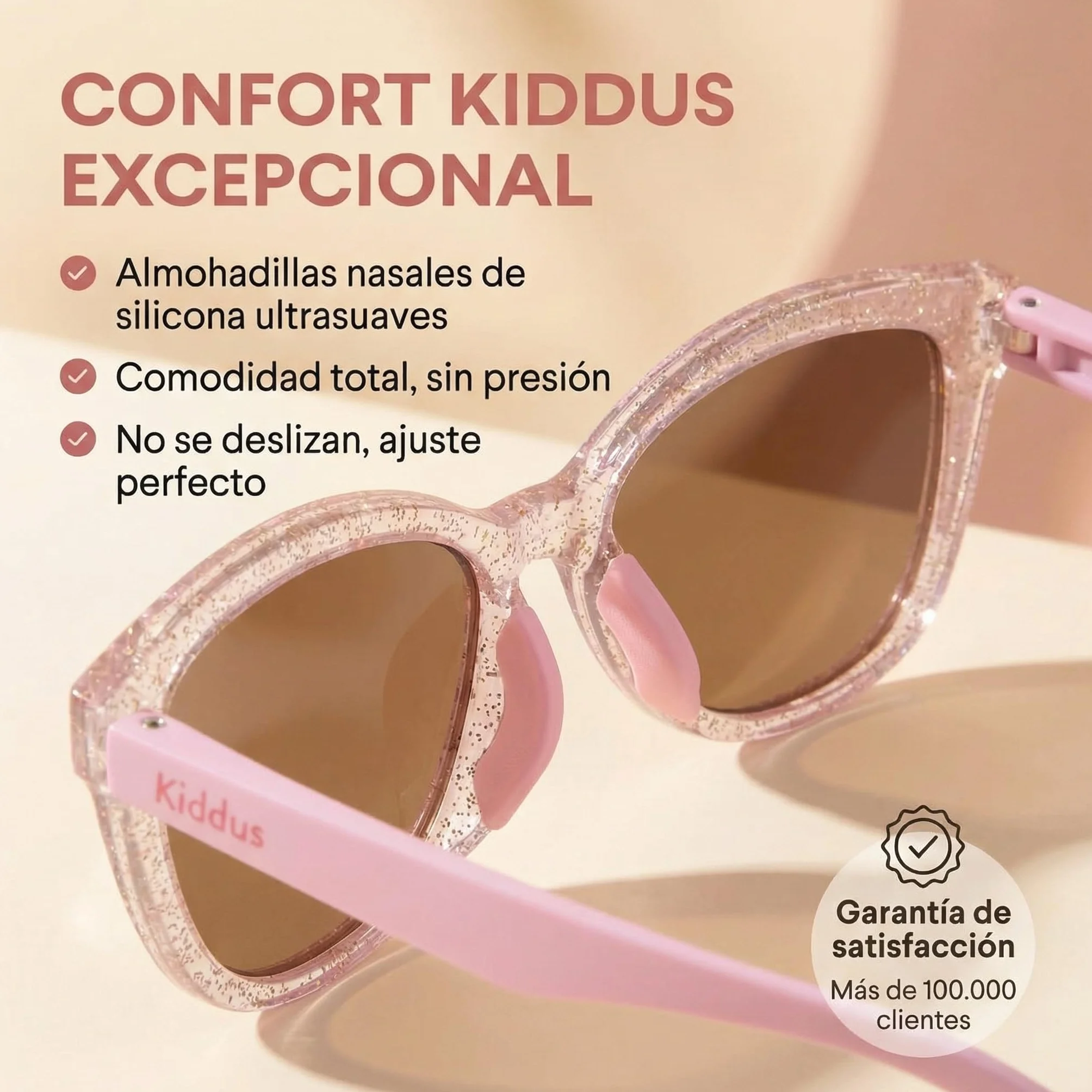 Kiddus Gafas de Sol Niña 4-8 Años Polarizadas UV400 CAT3 TR90 Flexible CE ISO REACH
