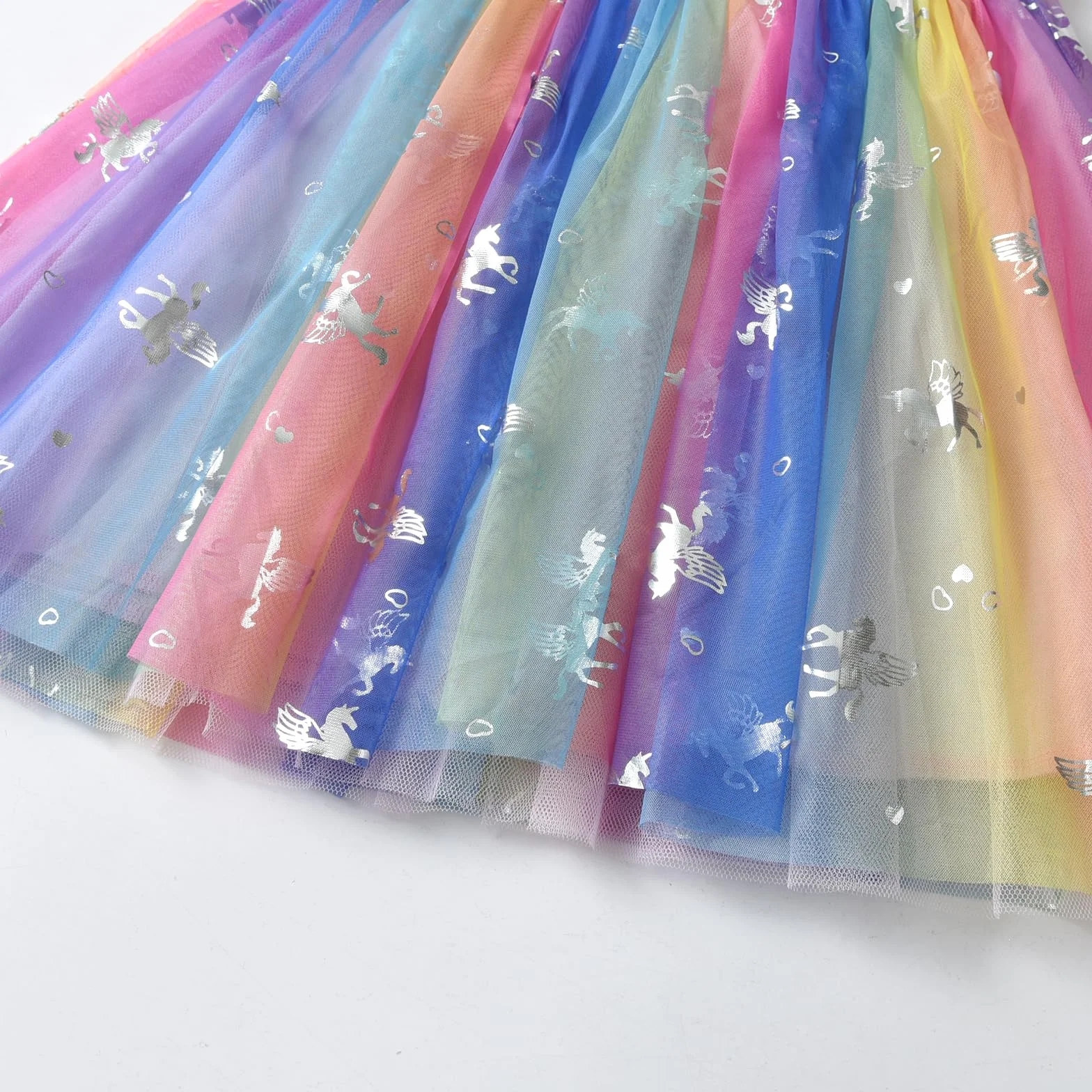 VIKITA Vestido de Princesa con Lentejuelas y Estampado de Mariposa Unicornio para Niñas