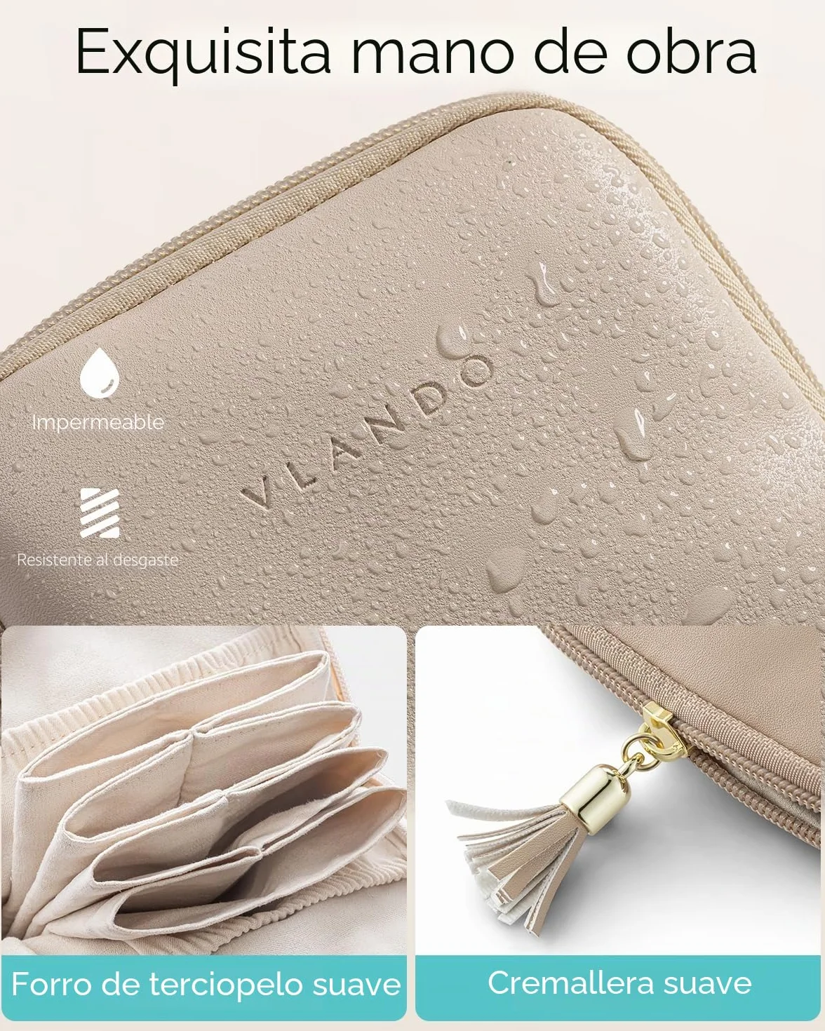 VLANDO Joyero de viaje bolsa para joyas 6 capas caja de joyería piel sintética