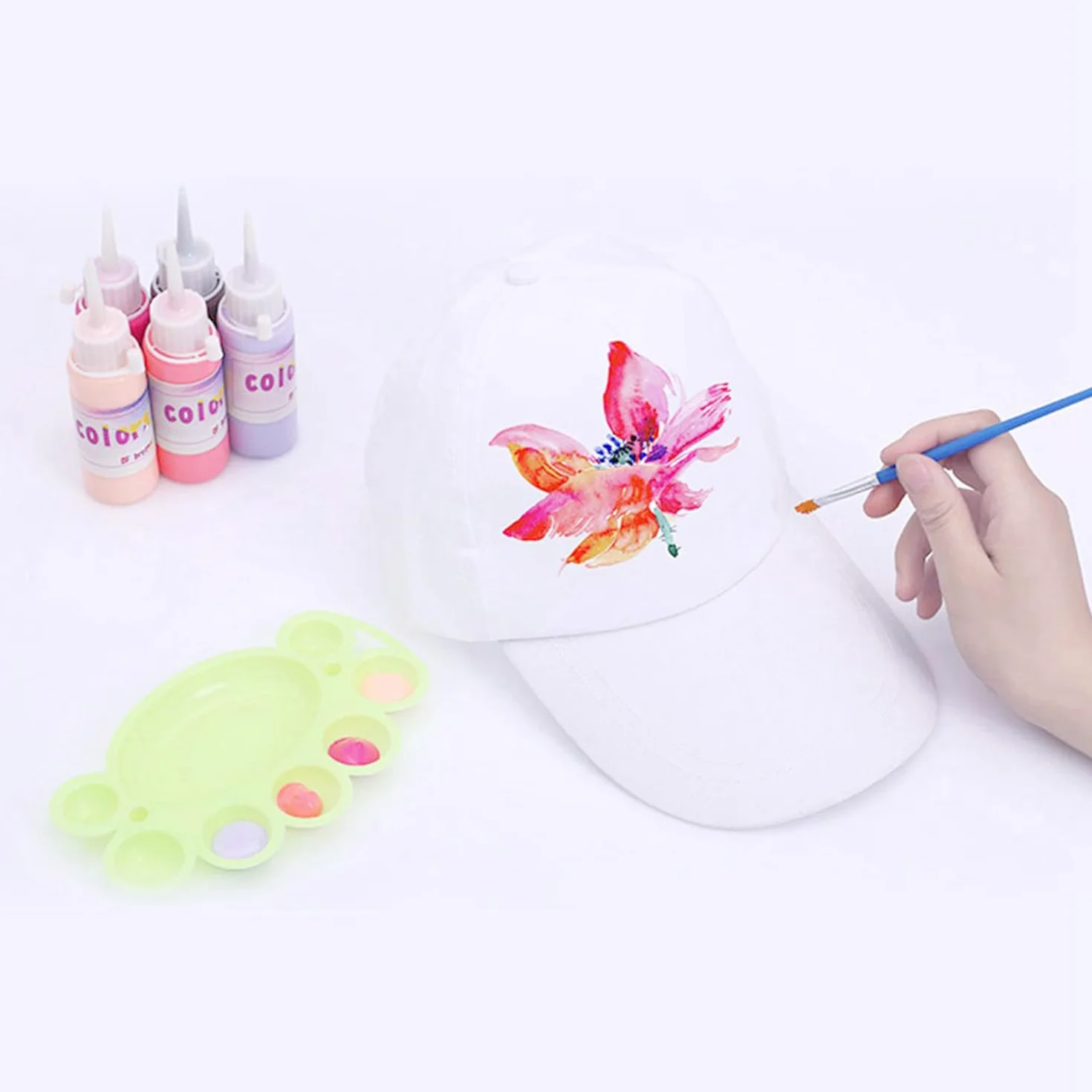 Gorras infantiles para pintar, gorra de graffiti, gorra de béisbol DIY con pegatinas, 10 piezas