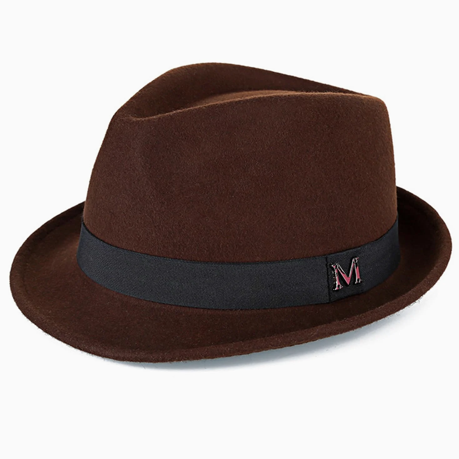 FREEBIRD99 Sombrero de fieltro de lana 100 % estilo panamá, sombrero plano de ala corta, para hombres y mujeres