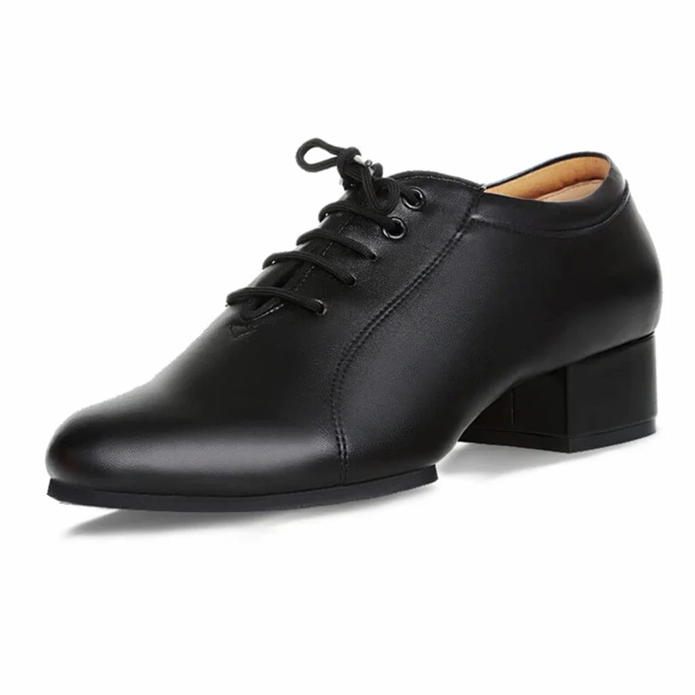 Zapatos de Baile de Salón para Hombre de Cuero con Tacón de Encaje 3cm 4,5cm Salsa Latina