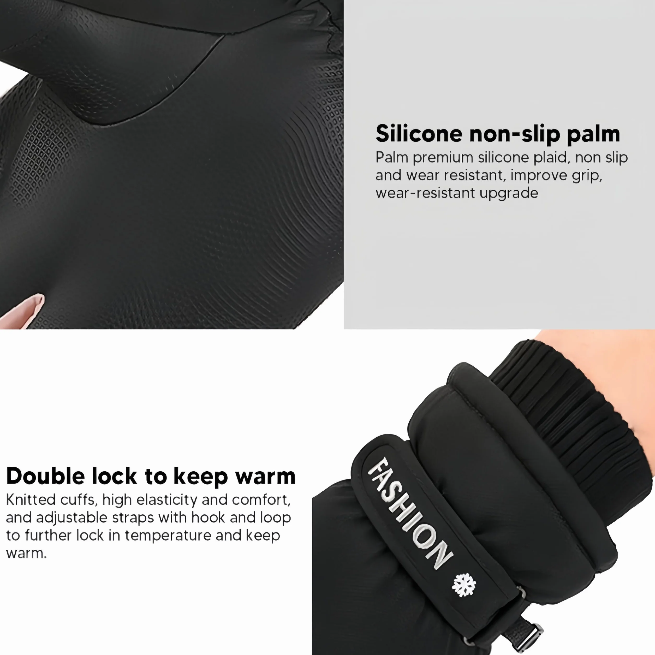 Guantes impermeables para pantalla táctil de invierno para mujer y hombre cálidos de esquí