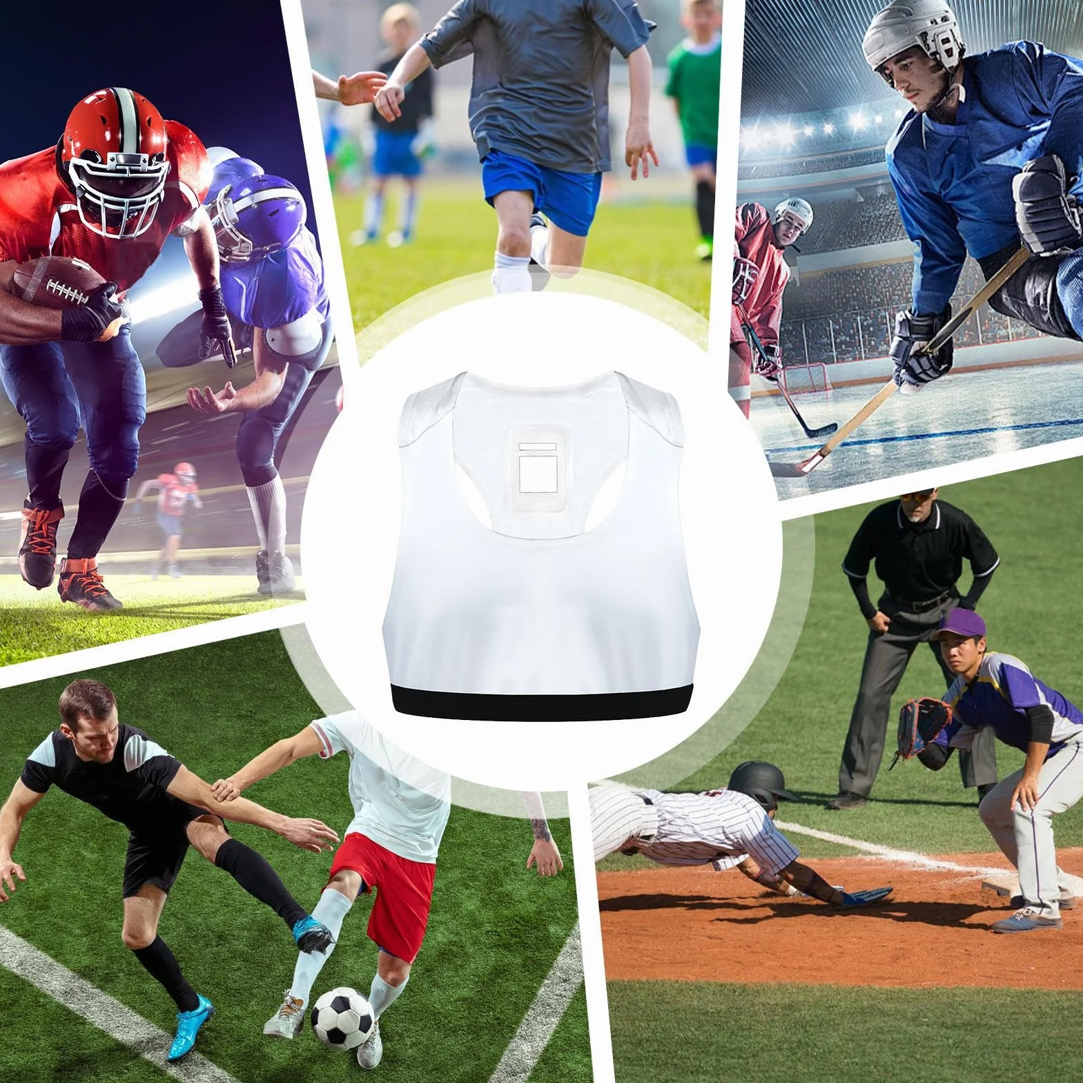 Chalecos Localizador GPS Fútbol para Hombres Transpirable Accesorio Deportivo