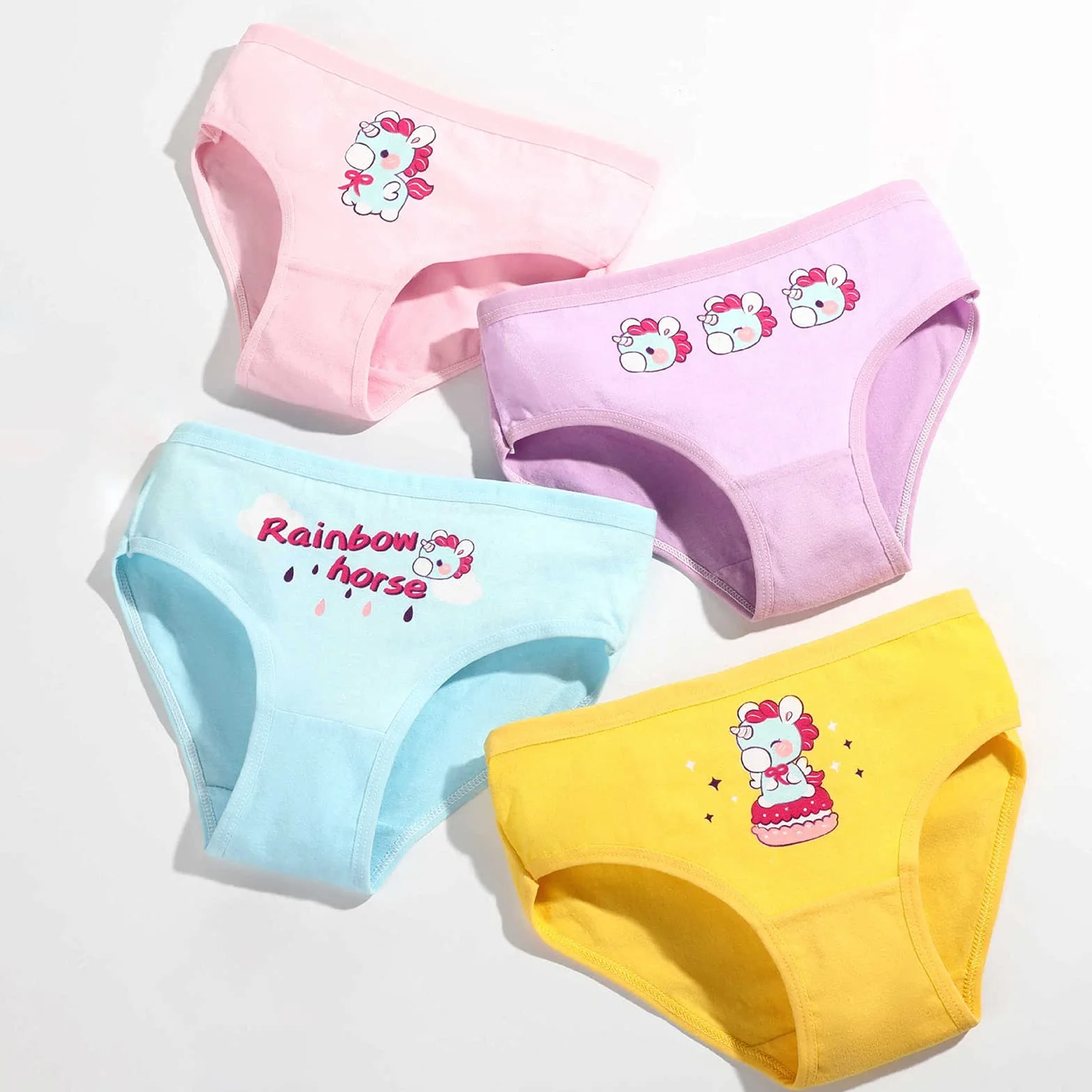 JackLoveBriefs Bragas algodón niña Paquete 12 Calzoncillos 2-9 años