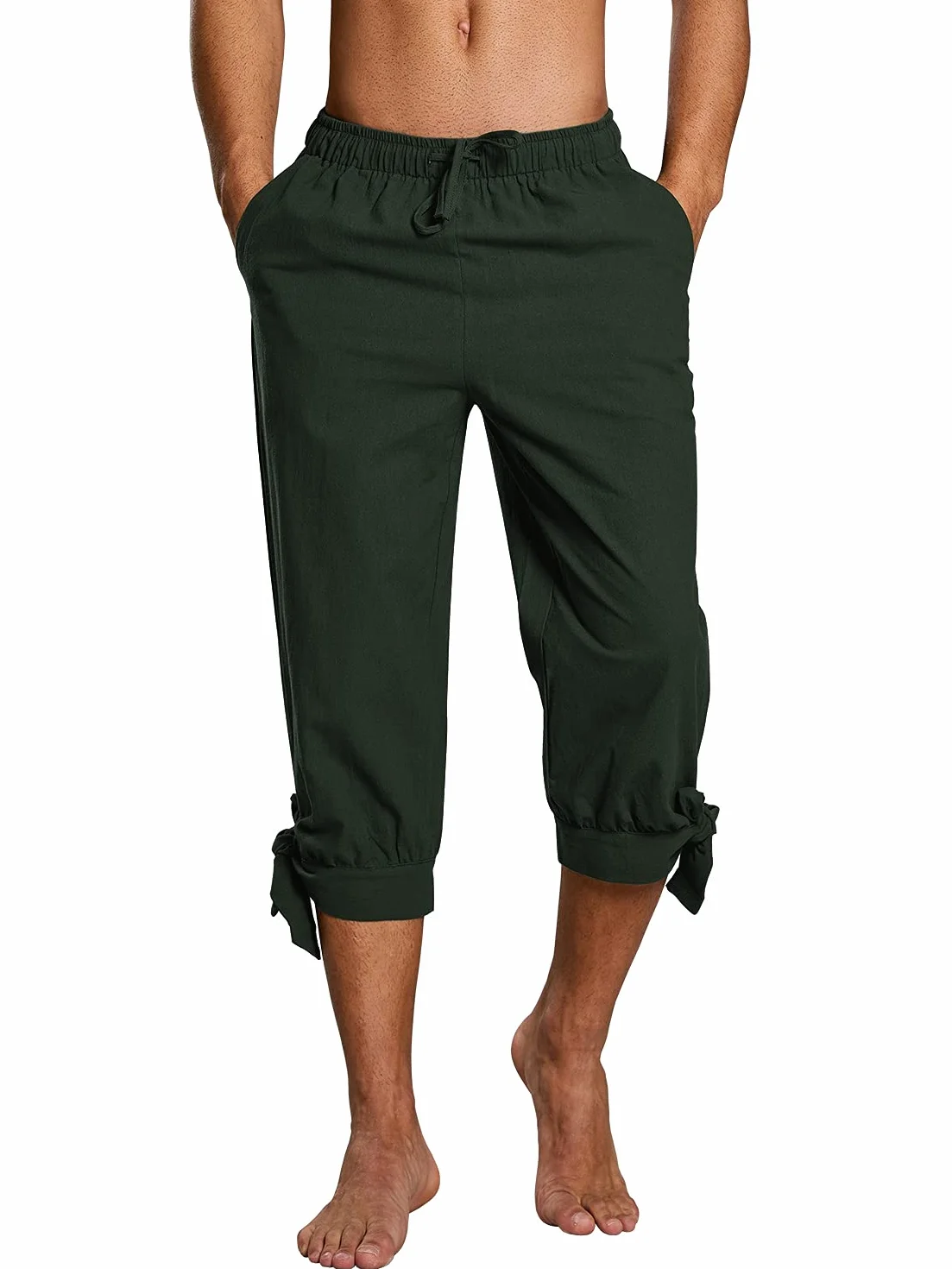 Runcati Pantalones cortos para hombre con cordones vikingos pirata medieval playa