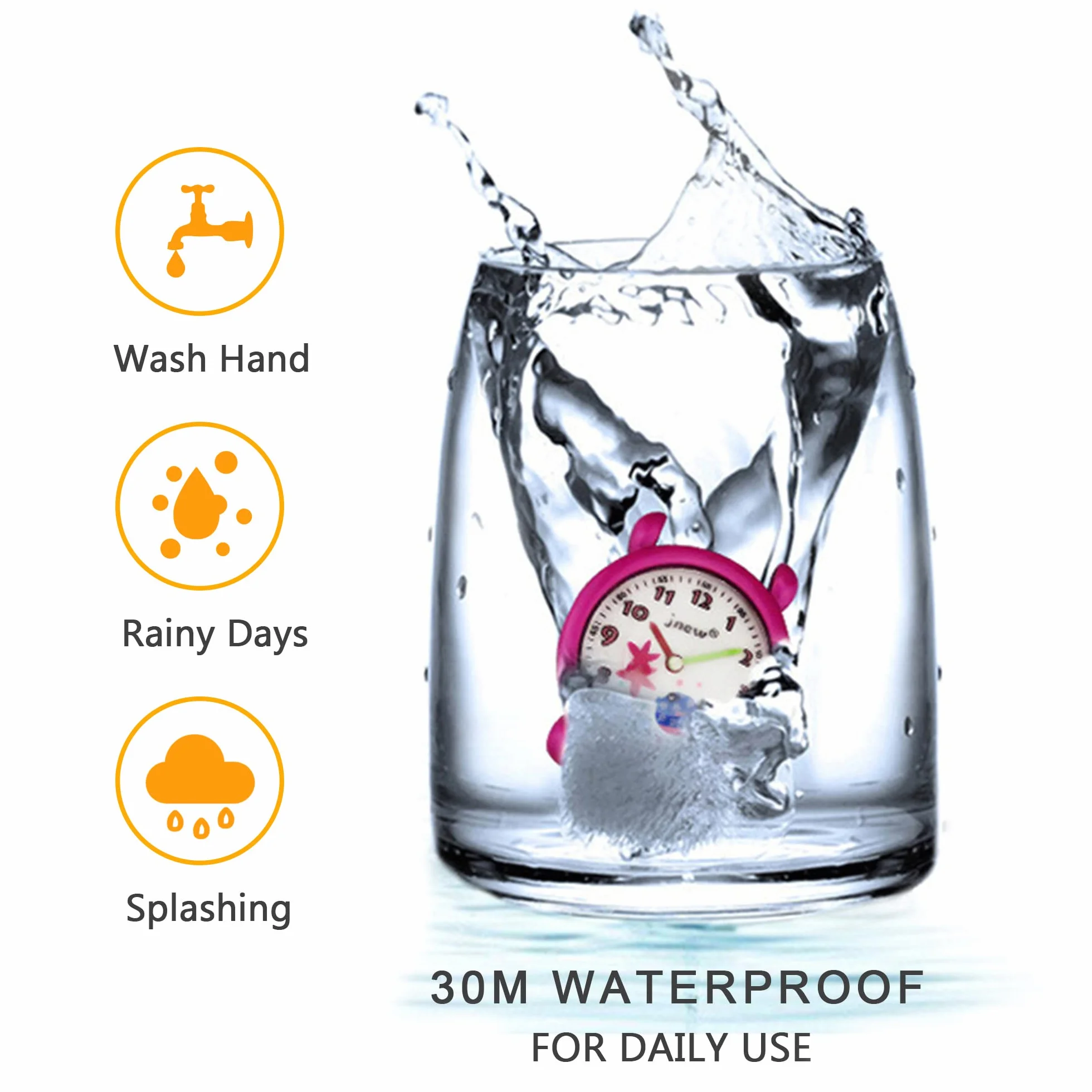 Reloj de Pulsera para Niñas Analógico Cuarzo 3ATM Impermeable 3D Dibujos Animados Correa Silicona