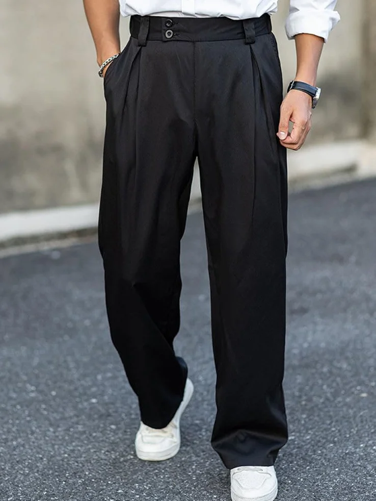 Pantalones Chino Hombre Casuales Primavera Verano Anchos Elásticos Largo Trabajo
