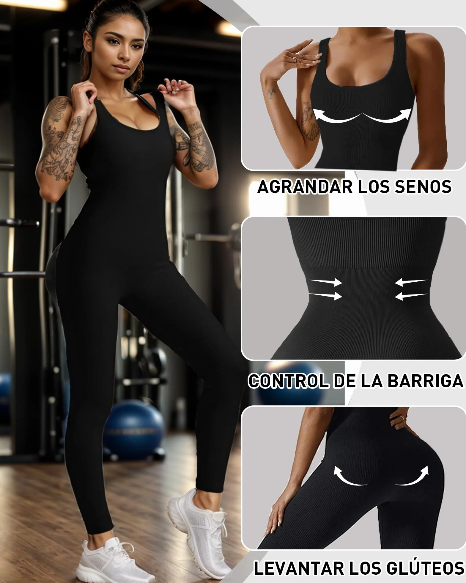 Merlvida Mono Deportivo Mujer sin Costuras Jumpsuit Ajustado Body Overol Ropa Gimnasio Fitness Yoga