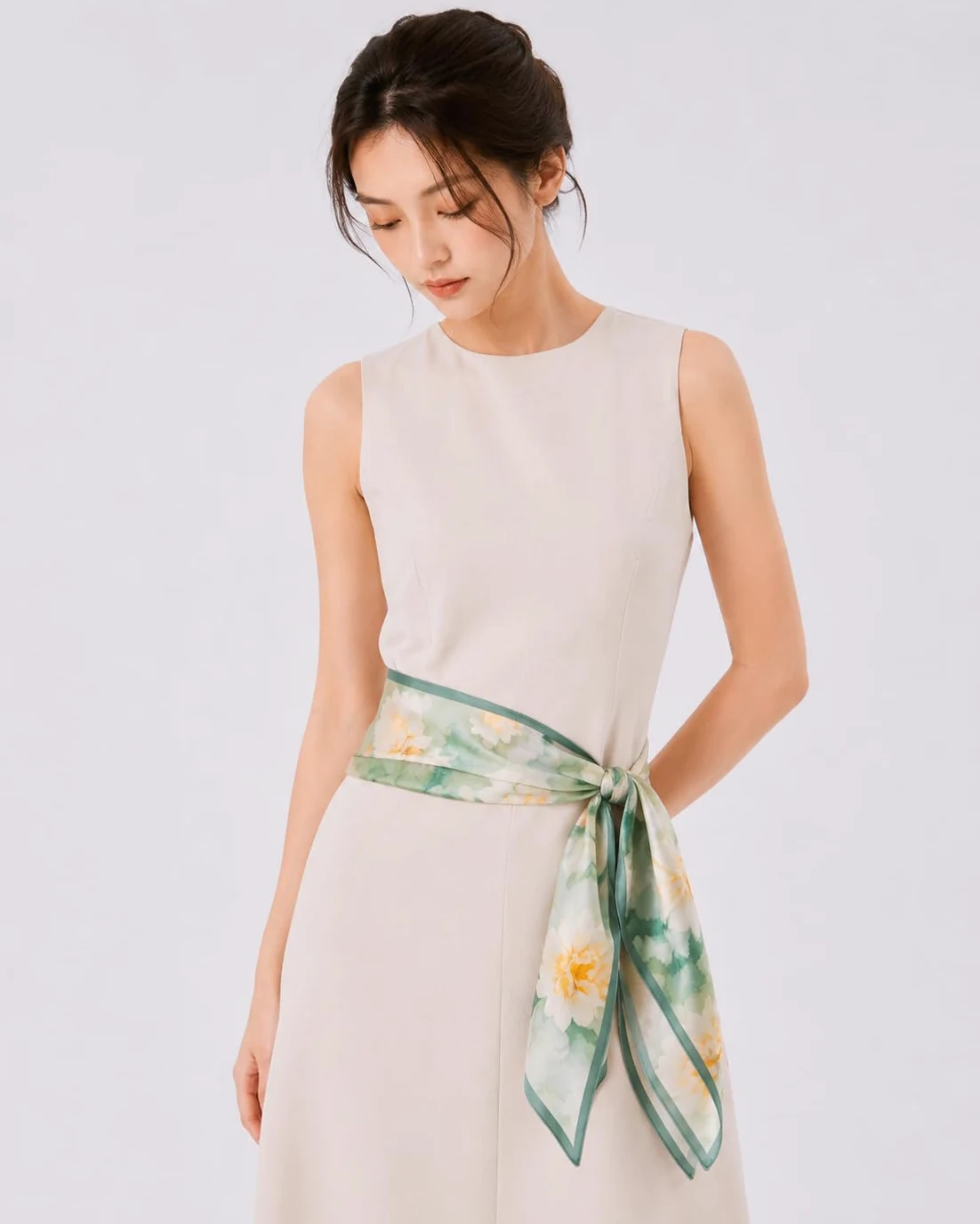Pañuelo cuadrado mujer 100% seda de morera estampado, 88 x 88 cm | Pañuelo para pelo, cabeza y cuello, top bandeau, fajín y chal